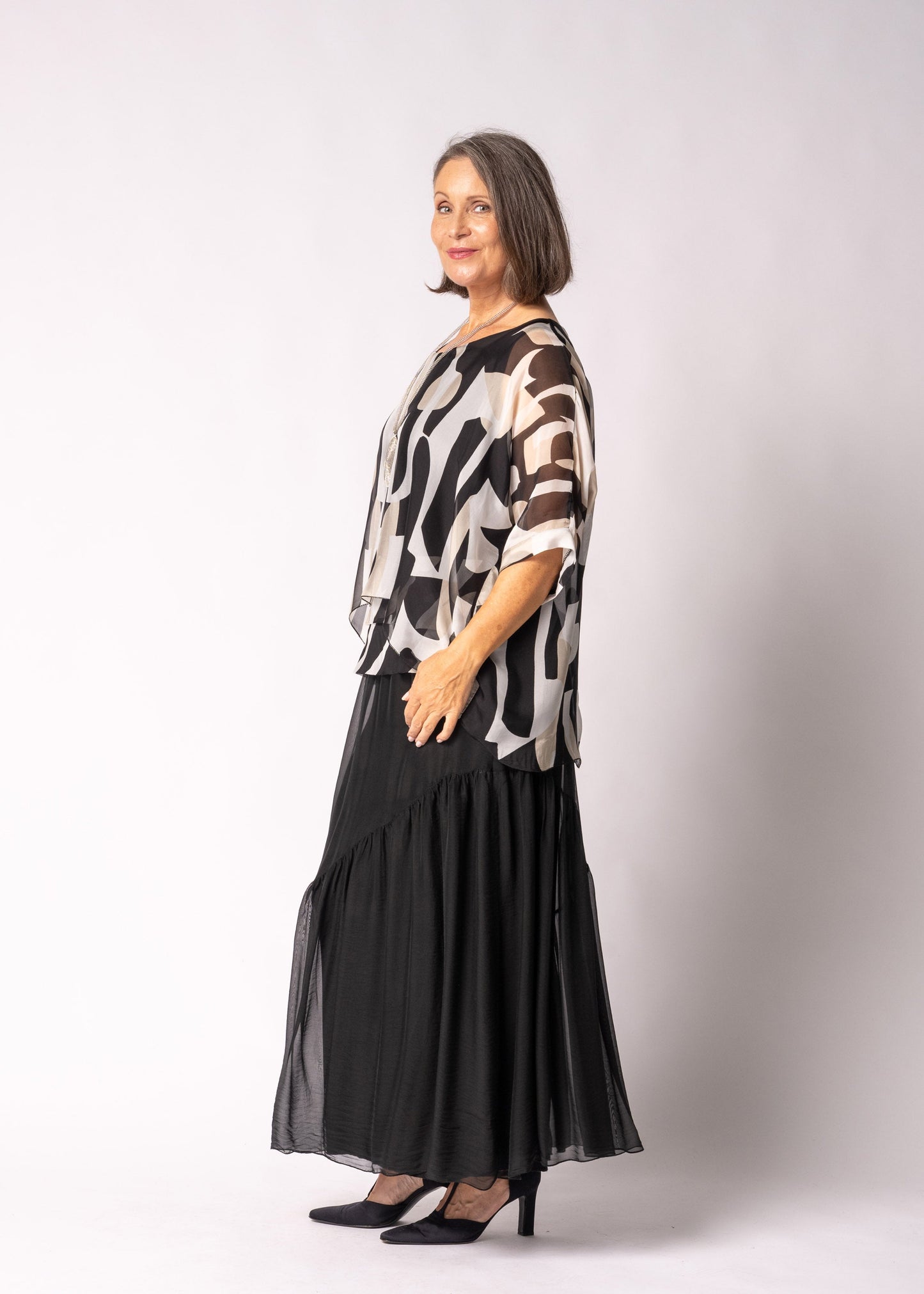 Narella Silk Top in Onyx