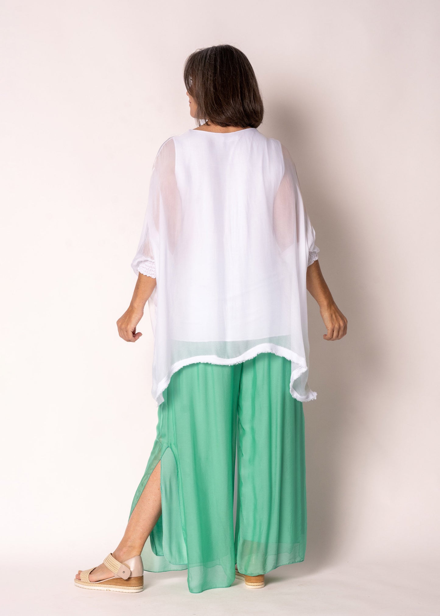 Amulet Silk Top in White