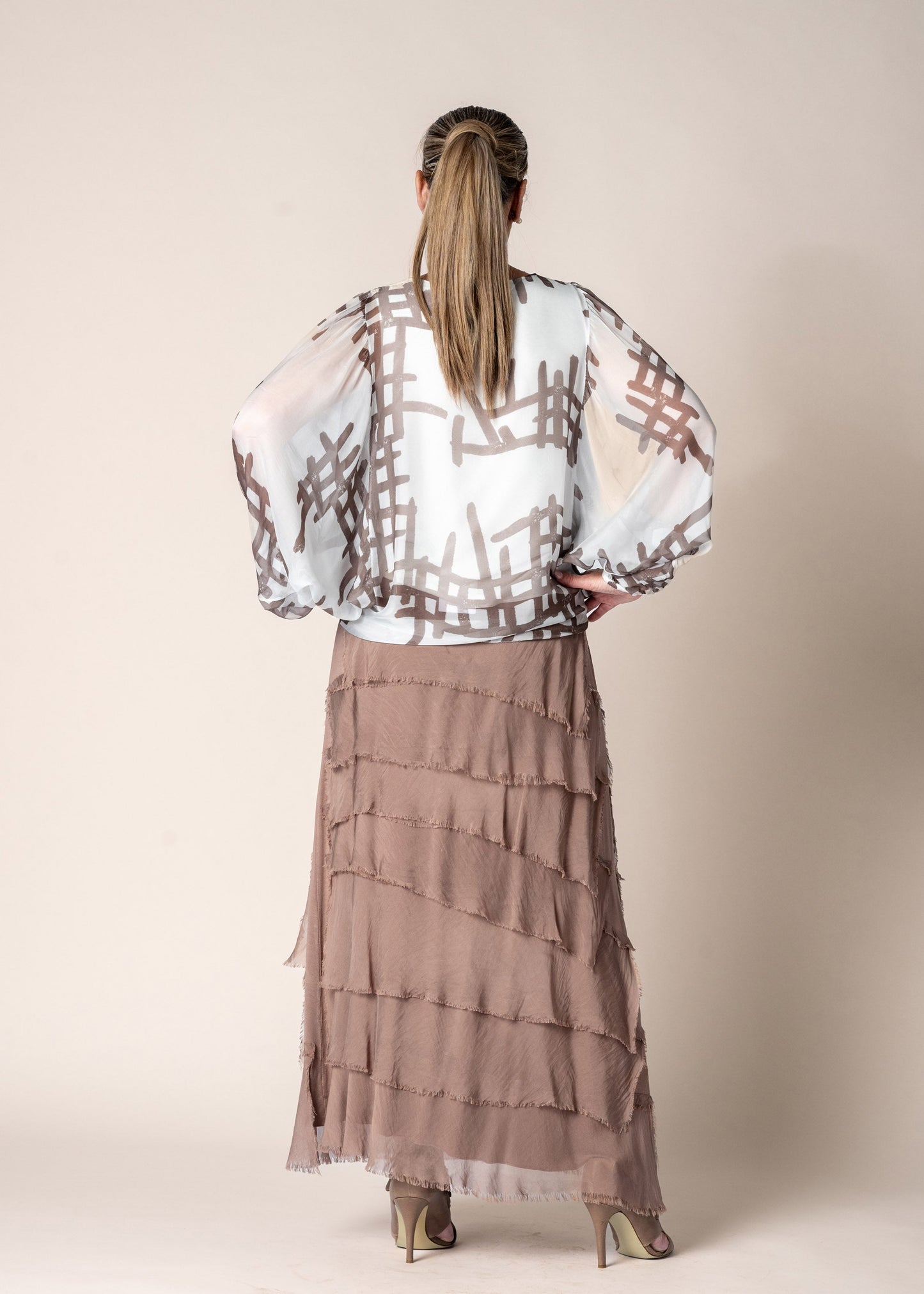 Fifi Silk Skirt in Milk Chocolate