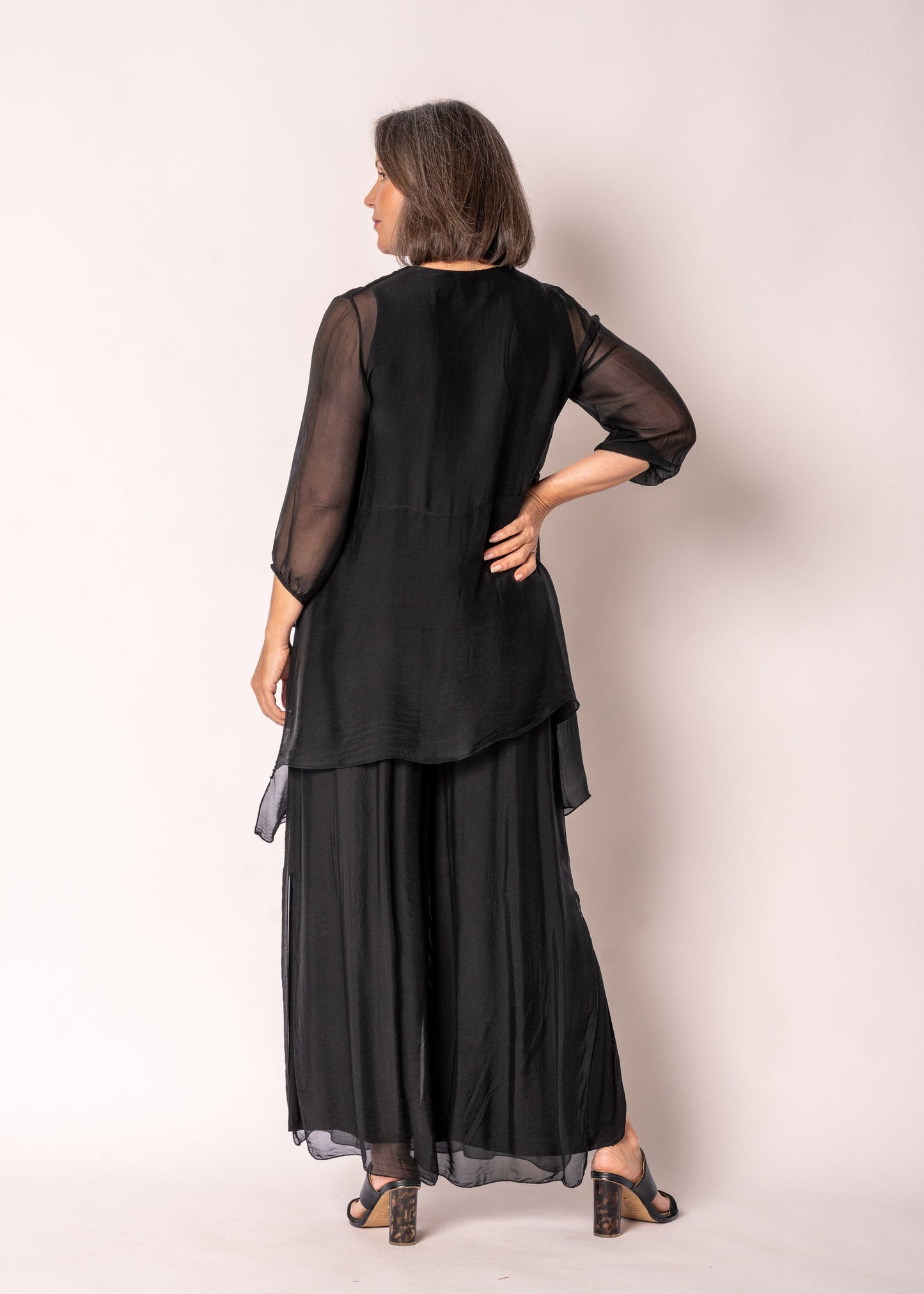 Floren Silk Top in Onyx