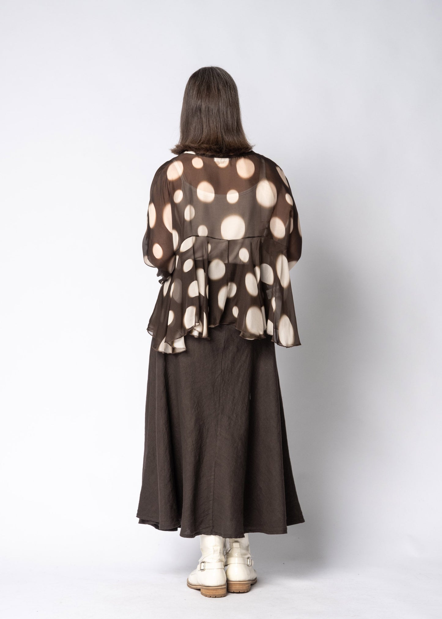 Fenna Silk Top in Chocolate Truffle