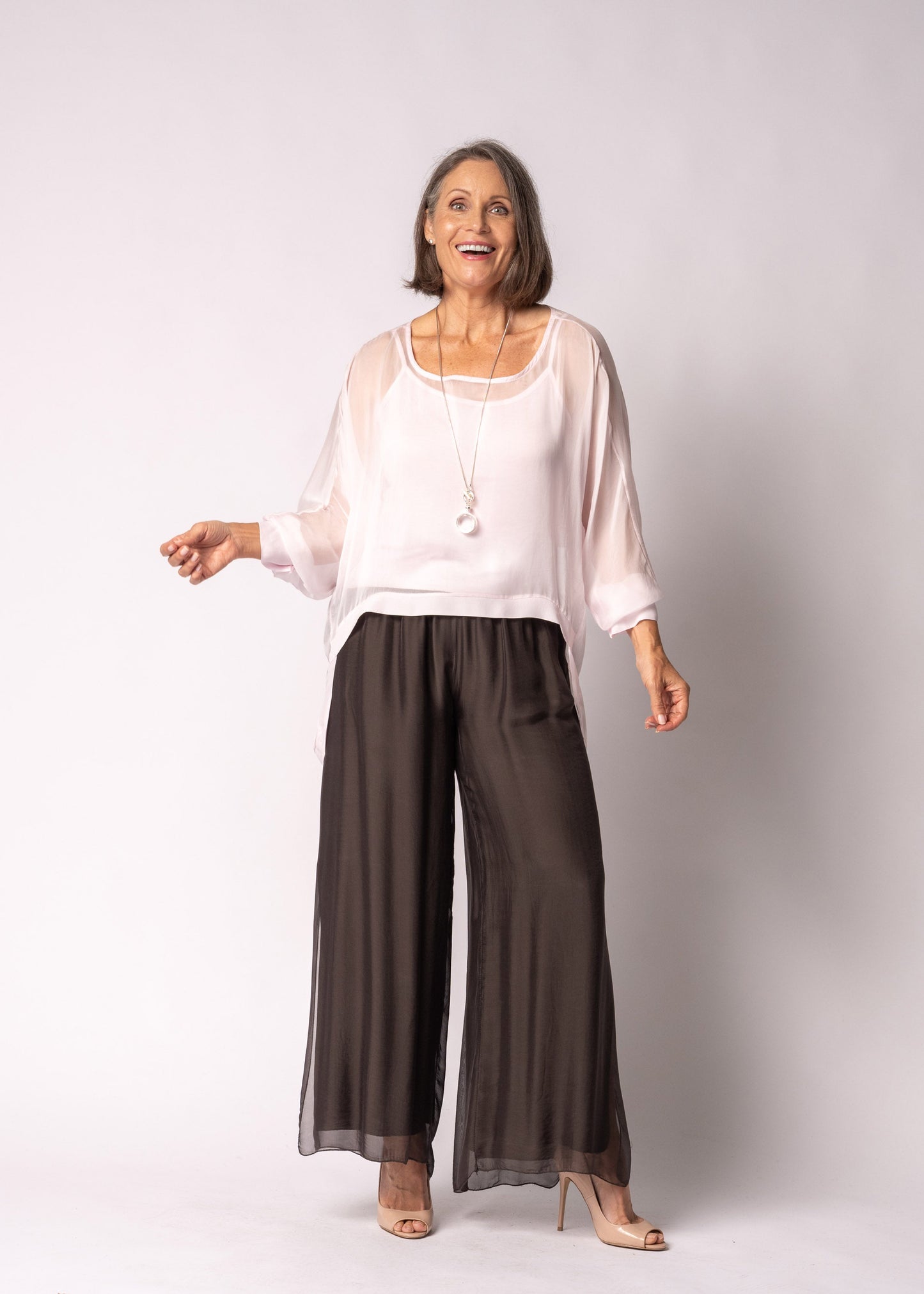 Maribella Silk Top in Modena Pink