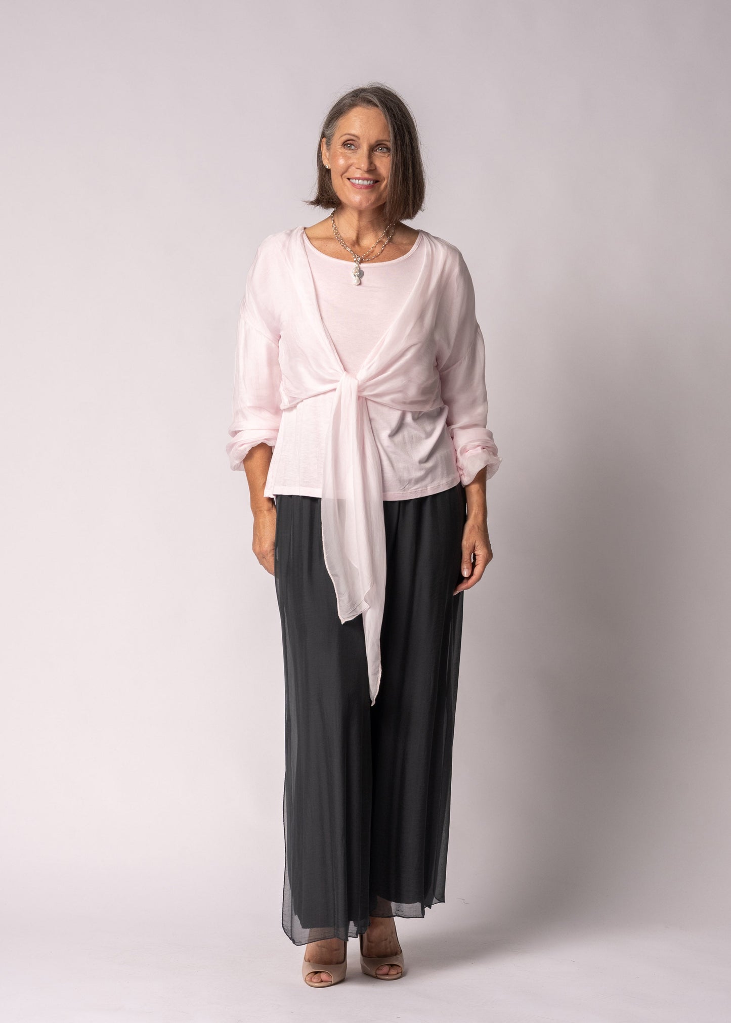 Elaya Silk Top in Modena Pink