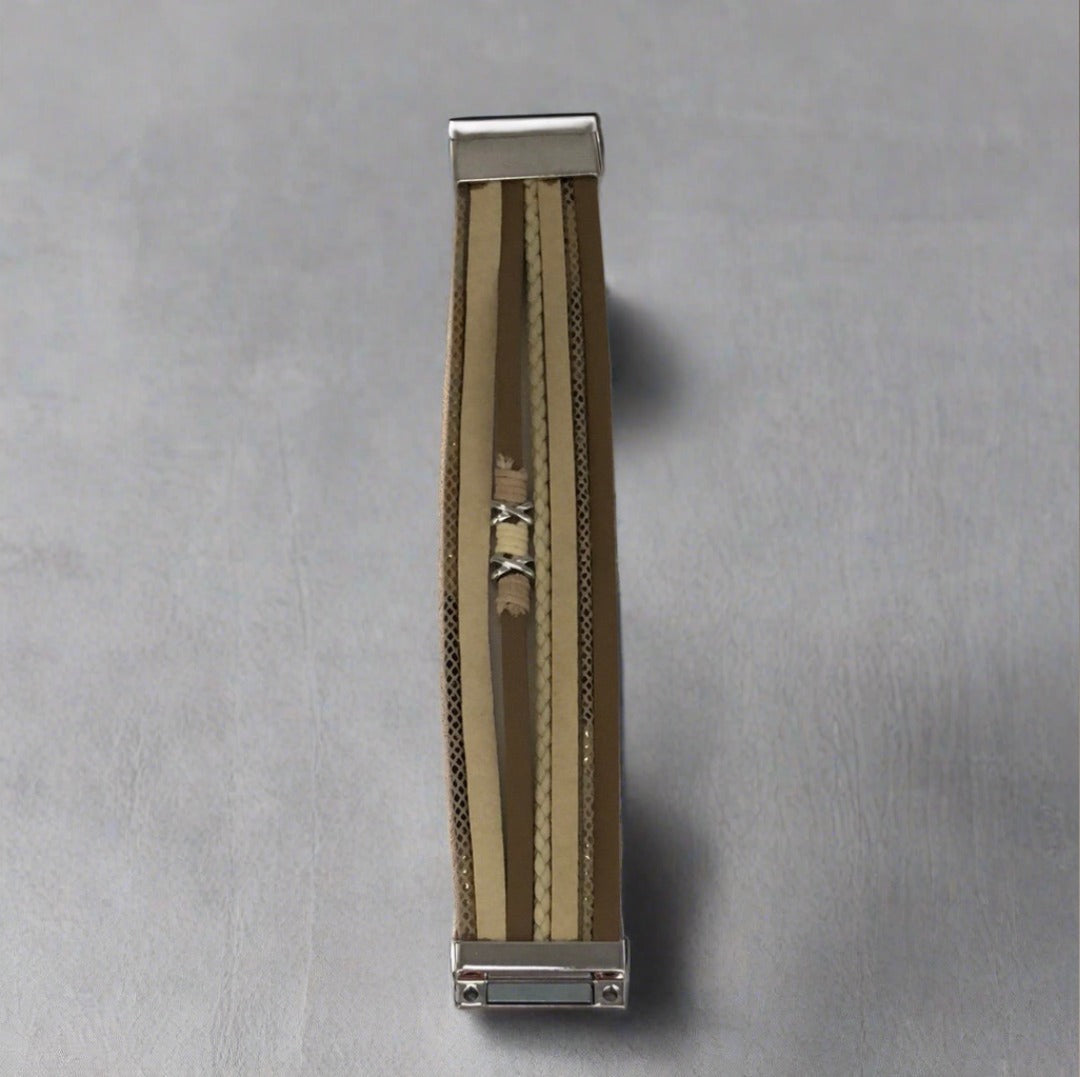 Southwestern Style Magnetic Bracelet with Silver, Diamanté and Coloured Accents - Cheeky Goddess