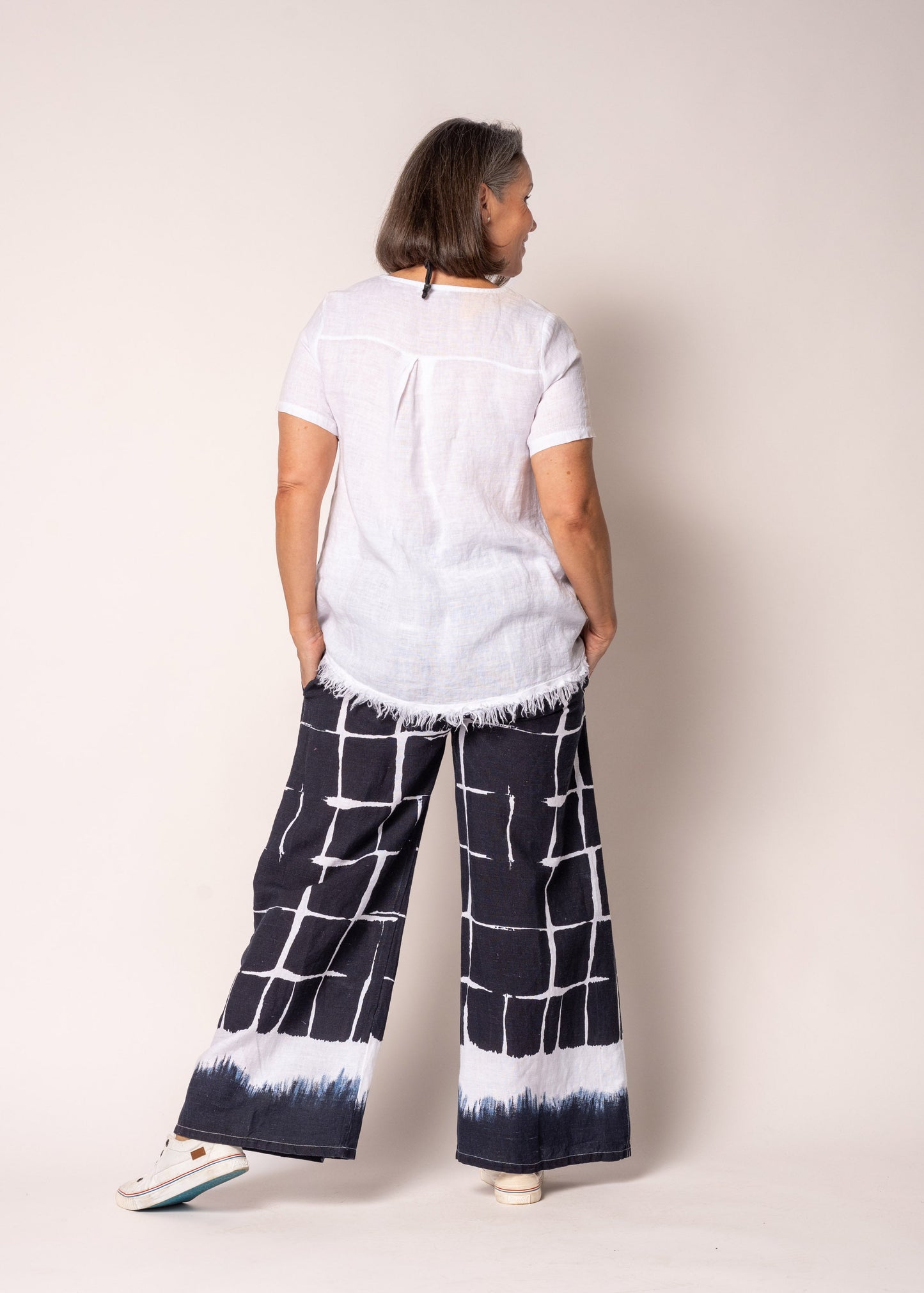 Rayna Linen Pant in Navy