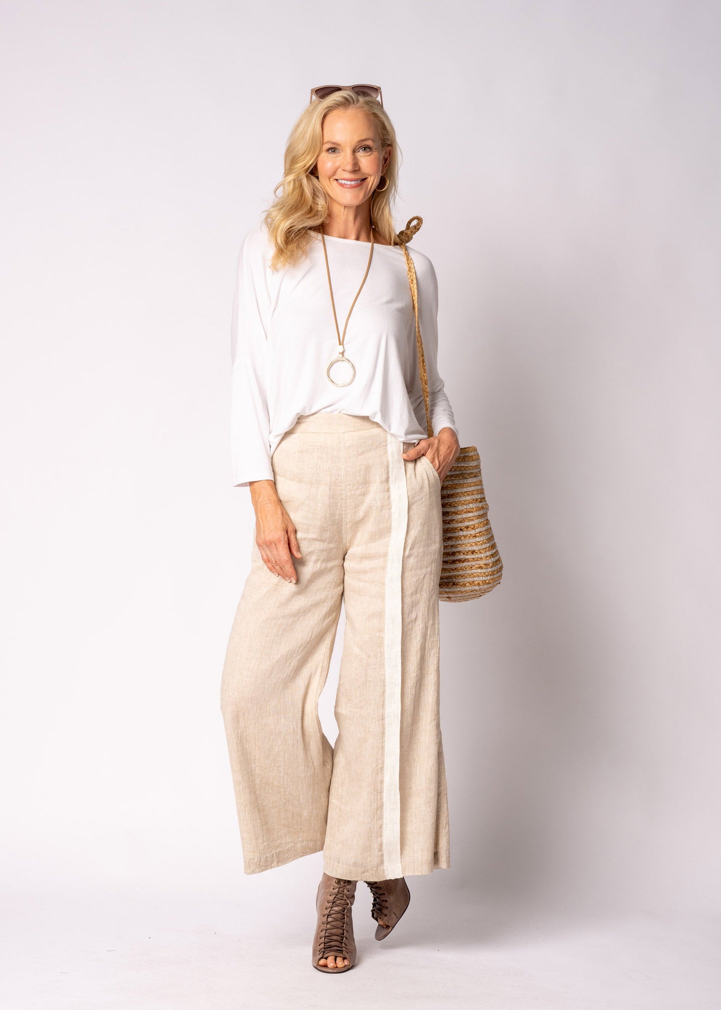 Nova Cotton Pants in Latte