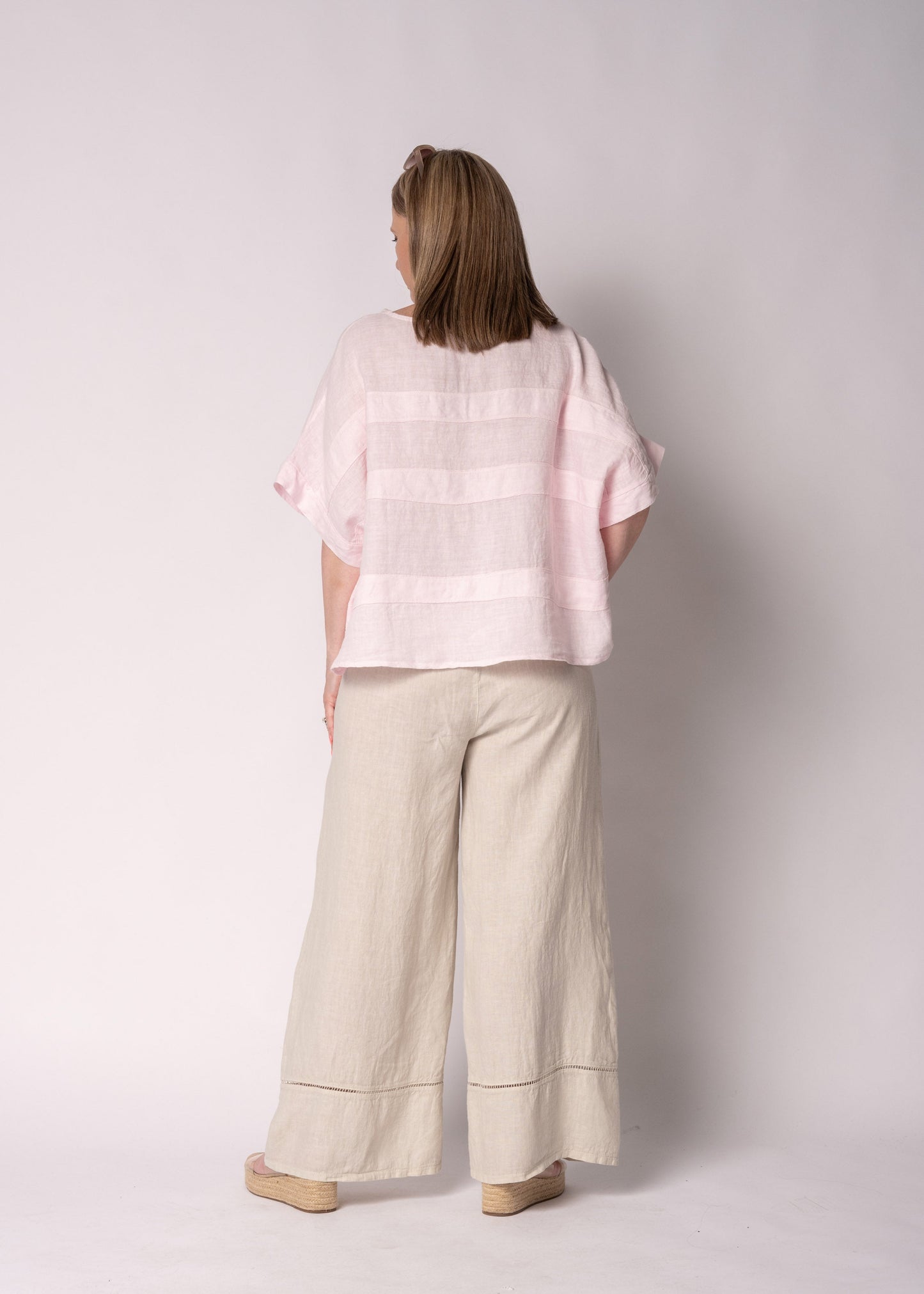 Korra Linen Top in Modena Pink