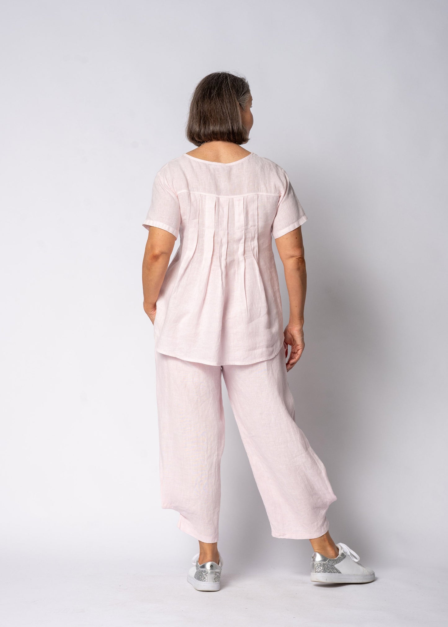 Addison Linen Pant in Modena Pink