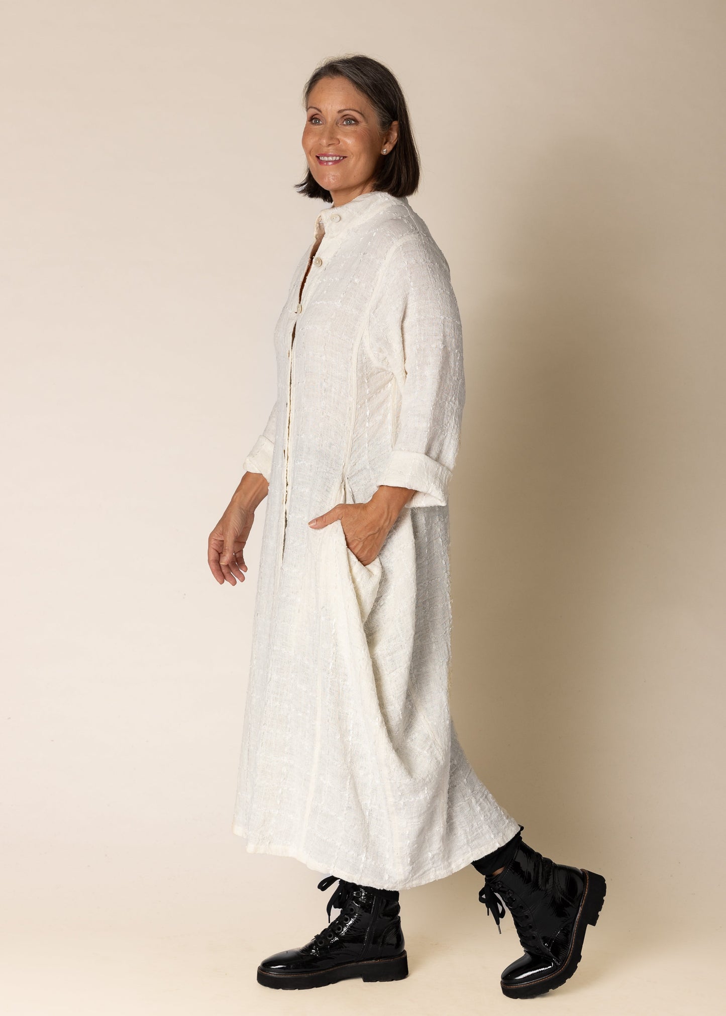 Mirella Linen Jacket in Cream