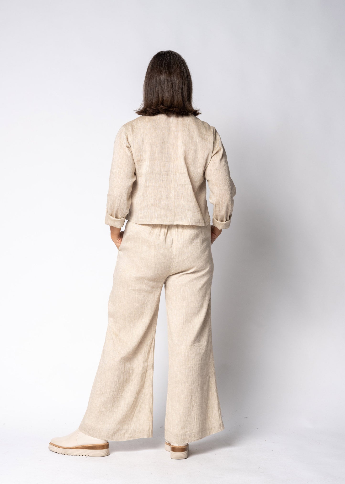 Emery Linen Top in Latte