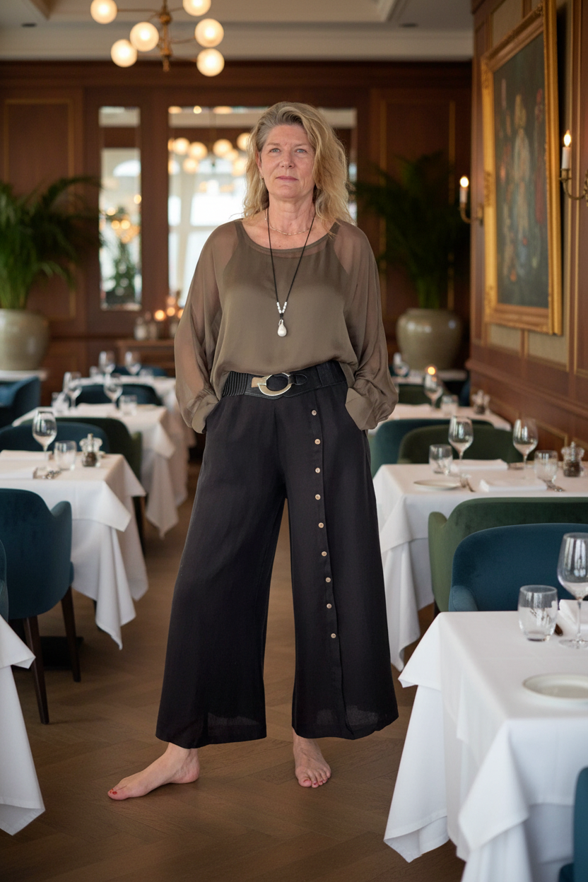 Clair Linen Pants in Onyx