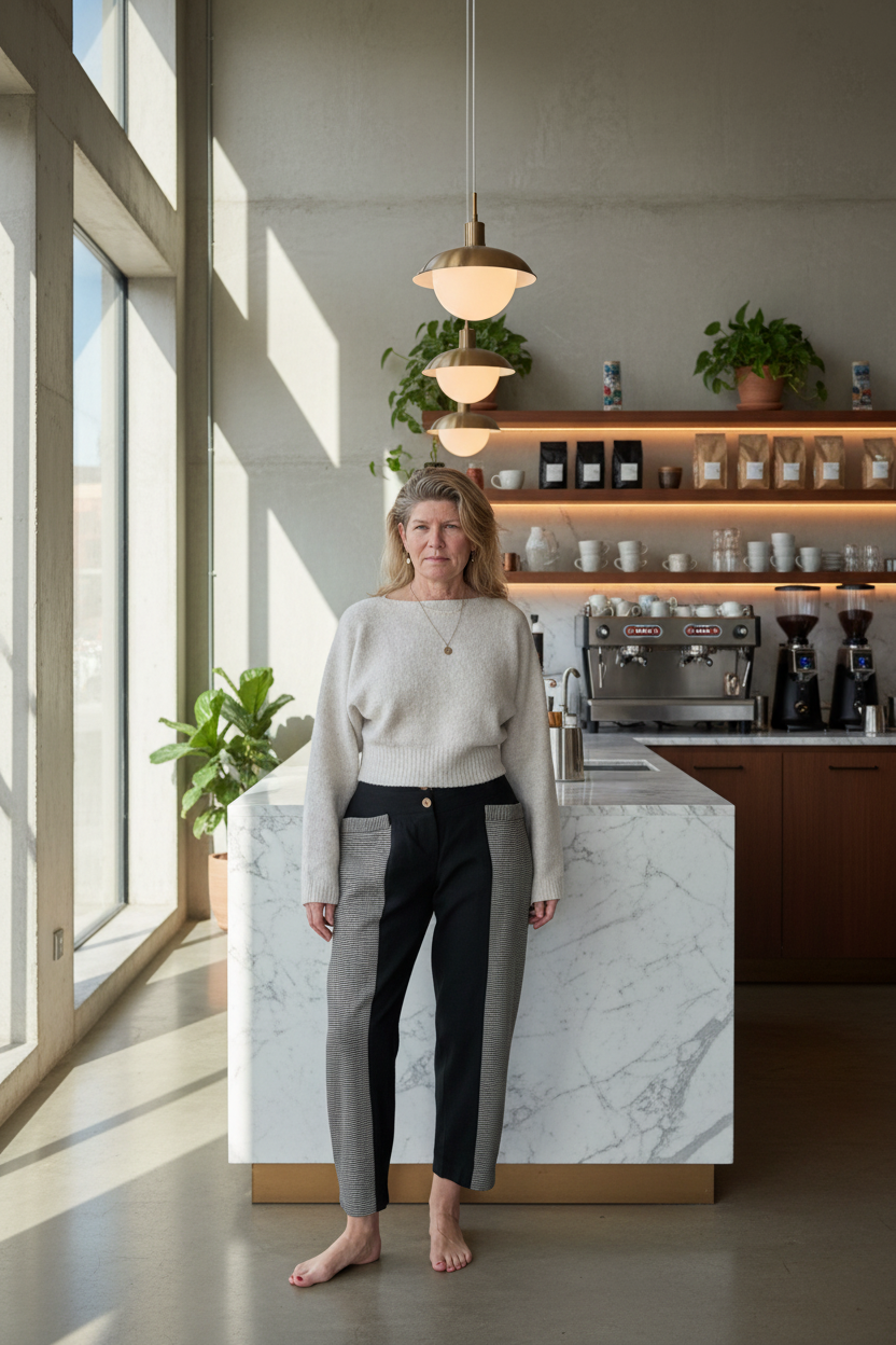Carey Linen Blend Pant in Onyx
