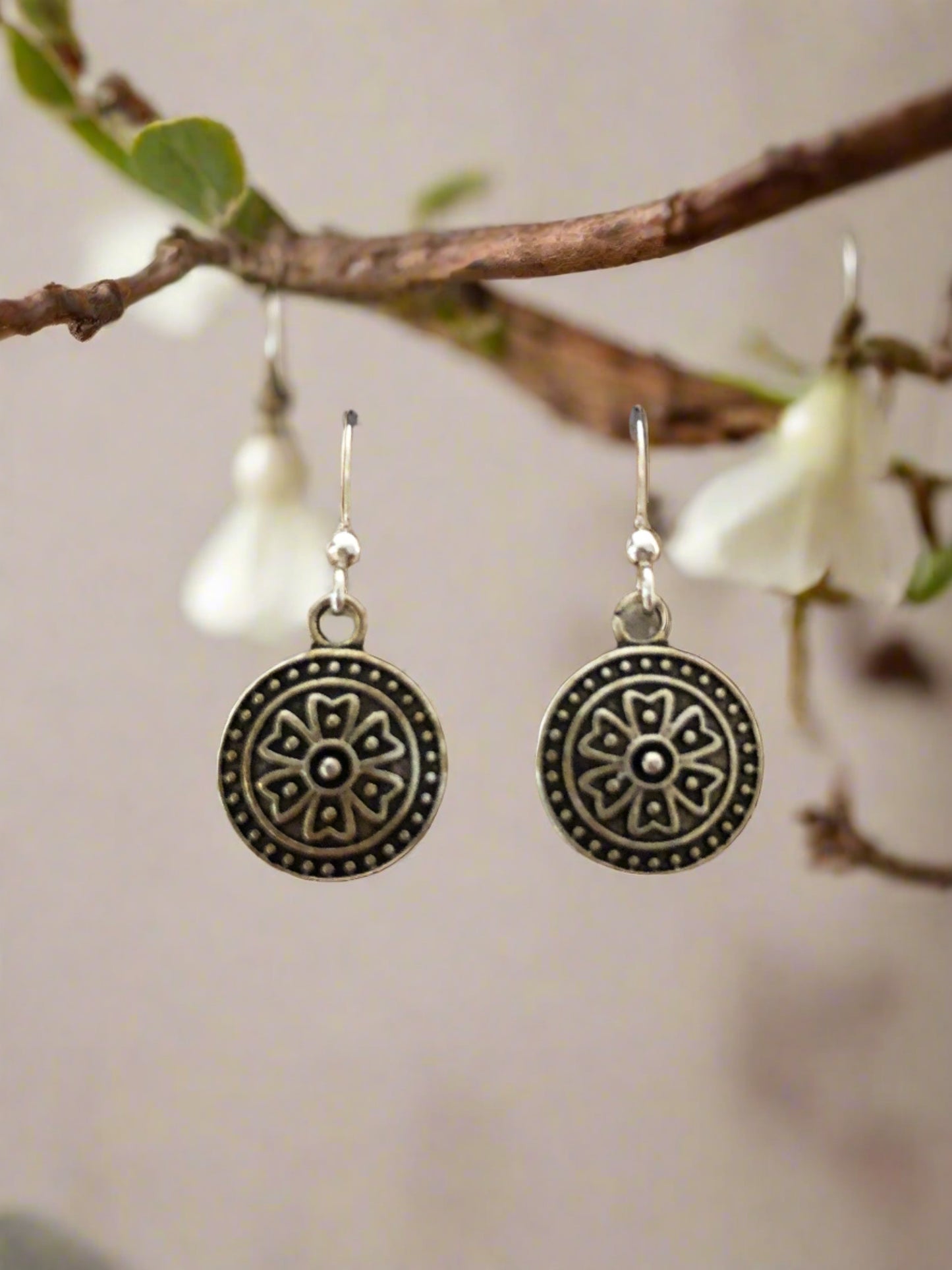 Flower Disc Earrings - Cheeky Goddess