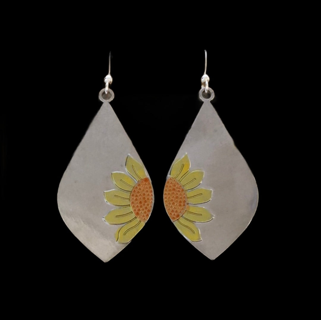 Sunflower Earrings with Yellow and Orange Accents - Cheeky Goddess