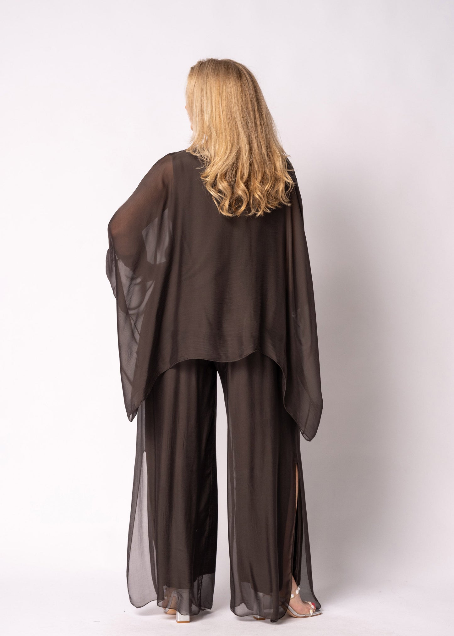 Gia Silk Pants in Chocolate Truffle
