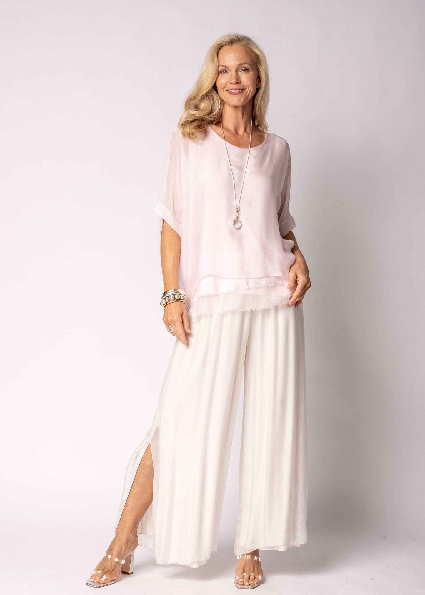 Gia Silk Pants in Latte