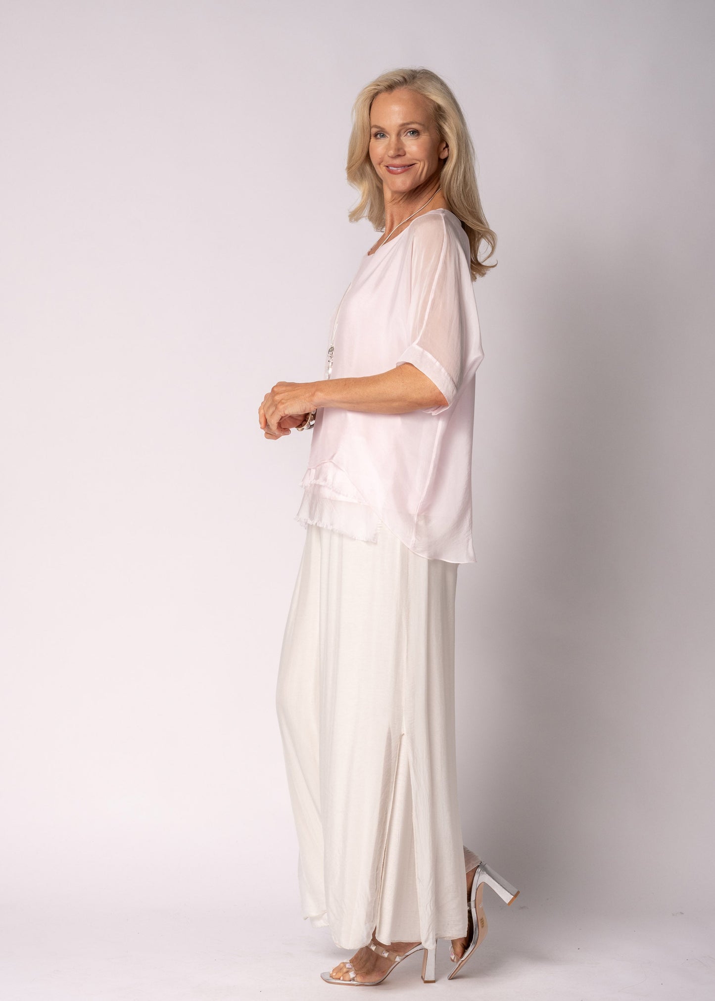 Gia Silk Pants in Latte