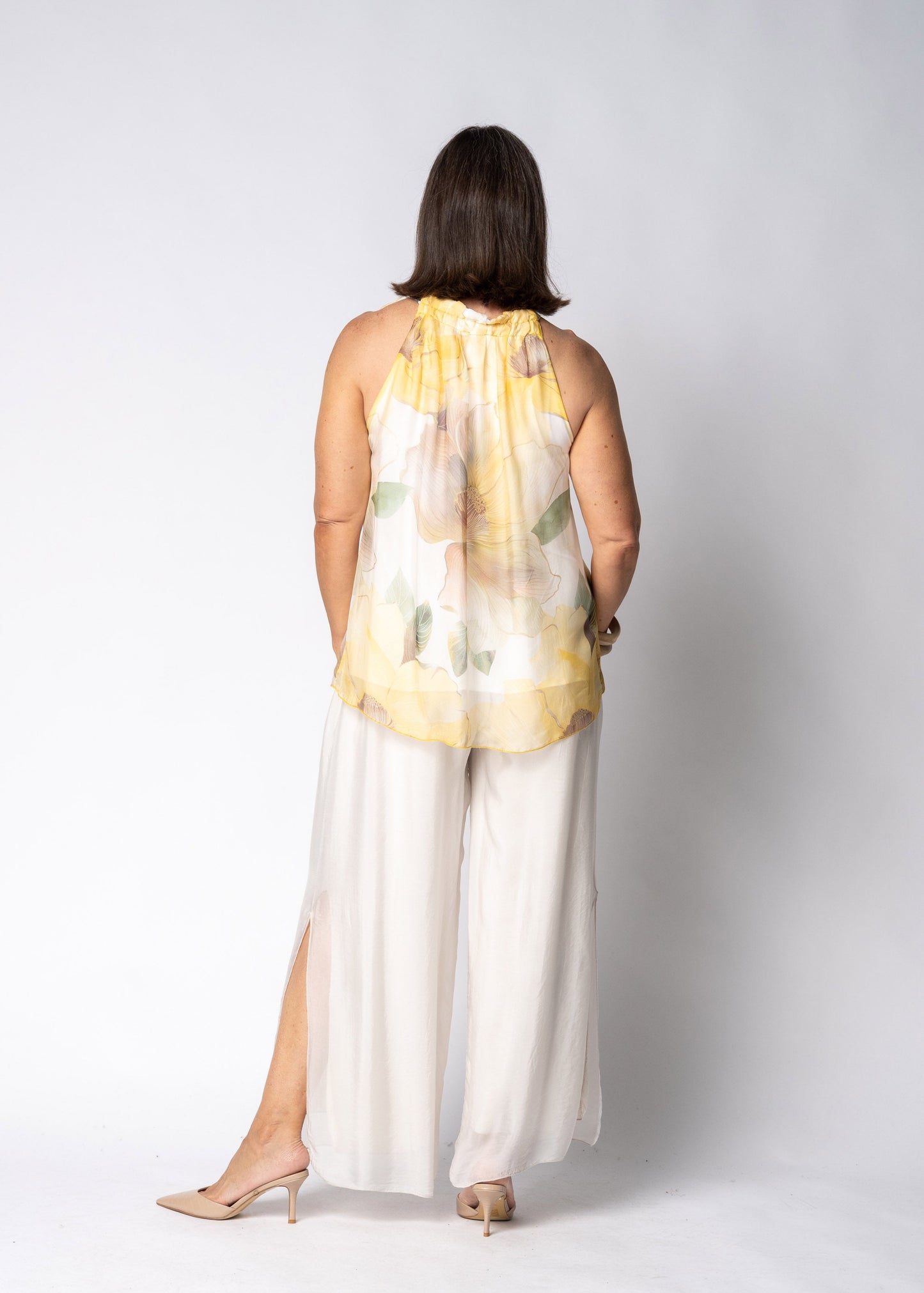 Aderra Silk Top in Lucca Lemon