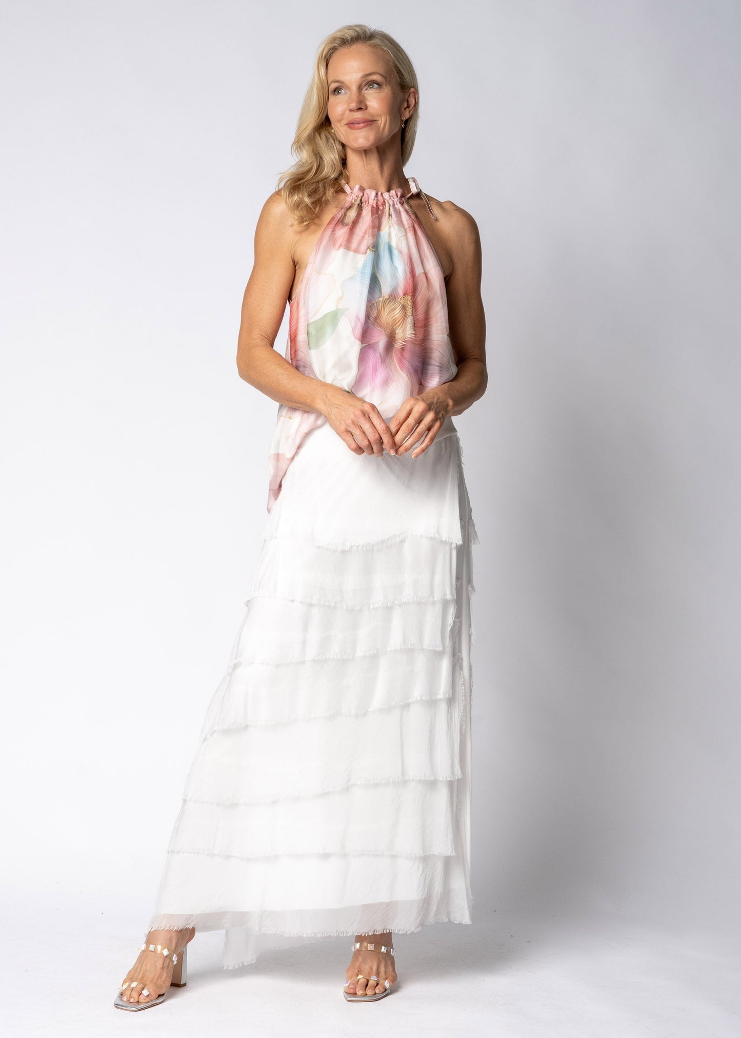 Aderra Silk Top in Modena Pink