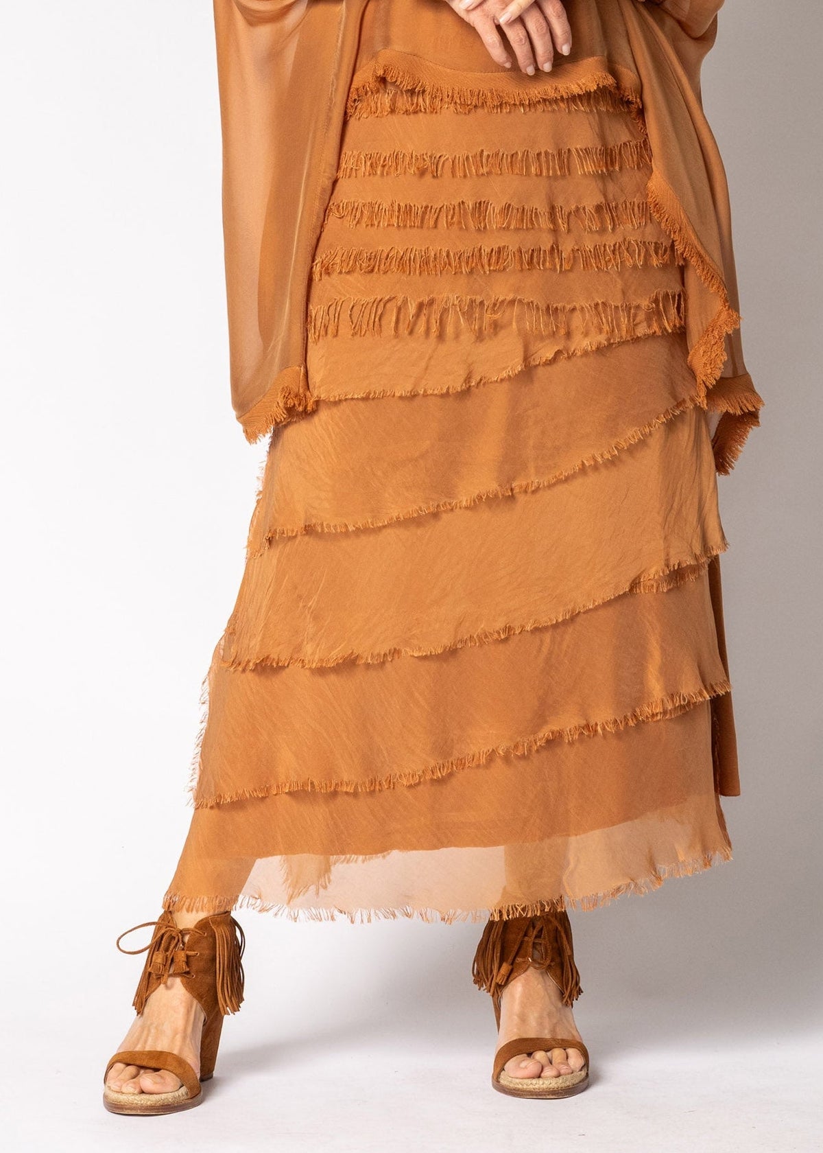 Fifi Silk Skirt in Burnt Toffee
