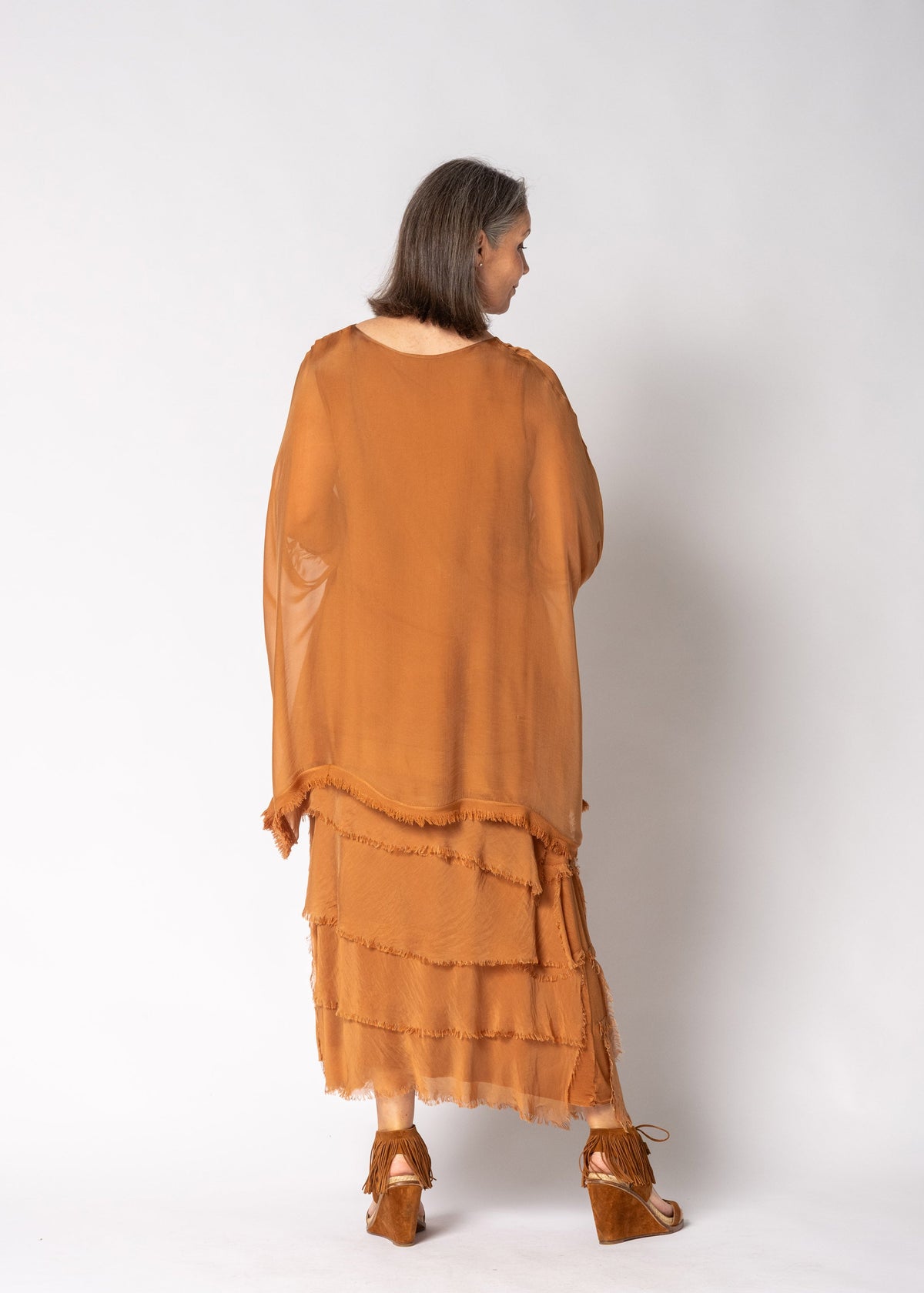 Amulet Silk Top in Burnt Toffee