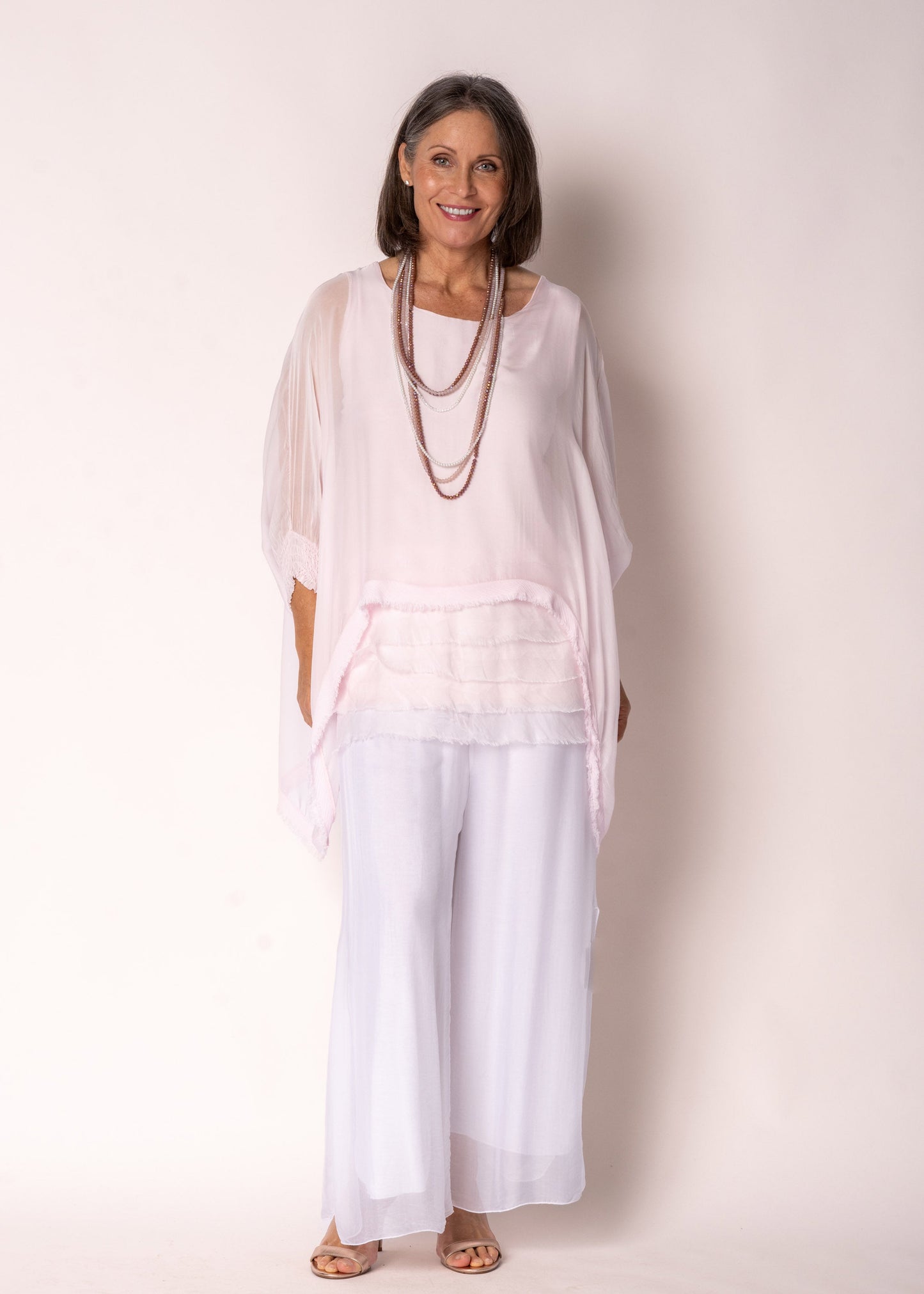 Amulet Silk Top in Modena Pink