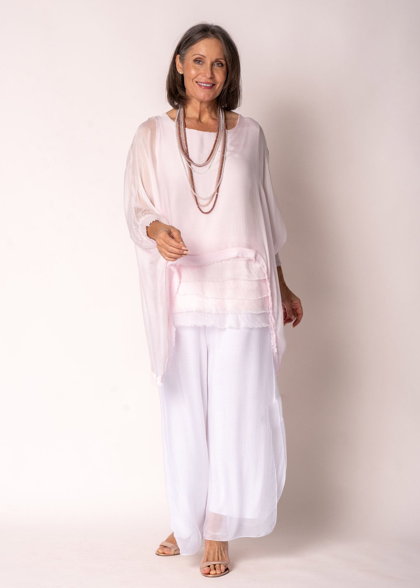Amulet Silk Top in Modena Pink