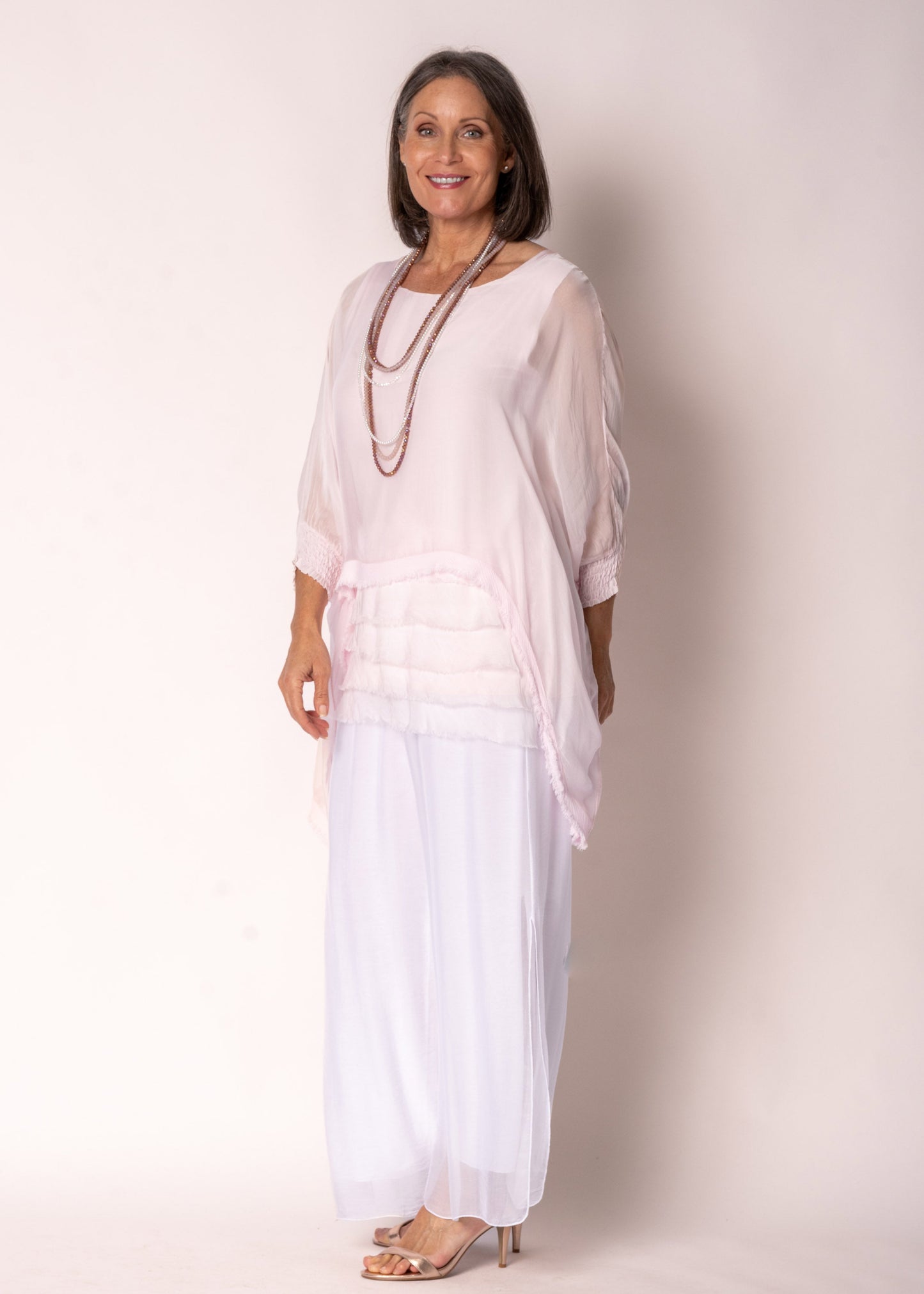Amulet Silk Top in Modena Pink