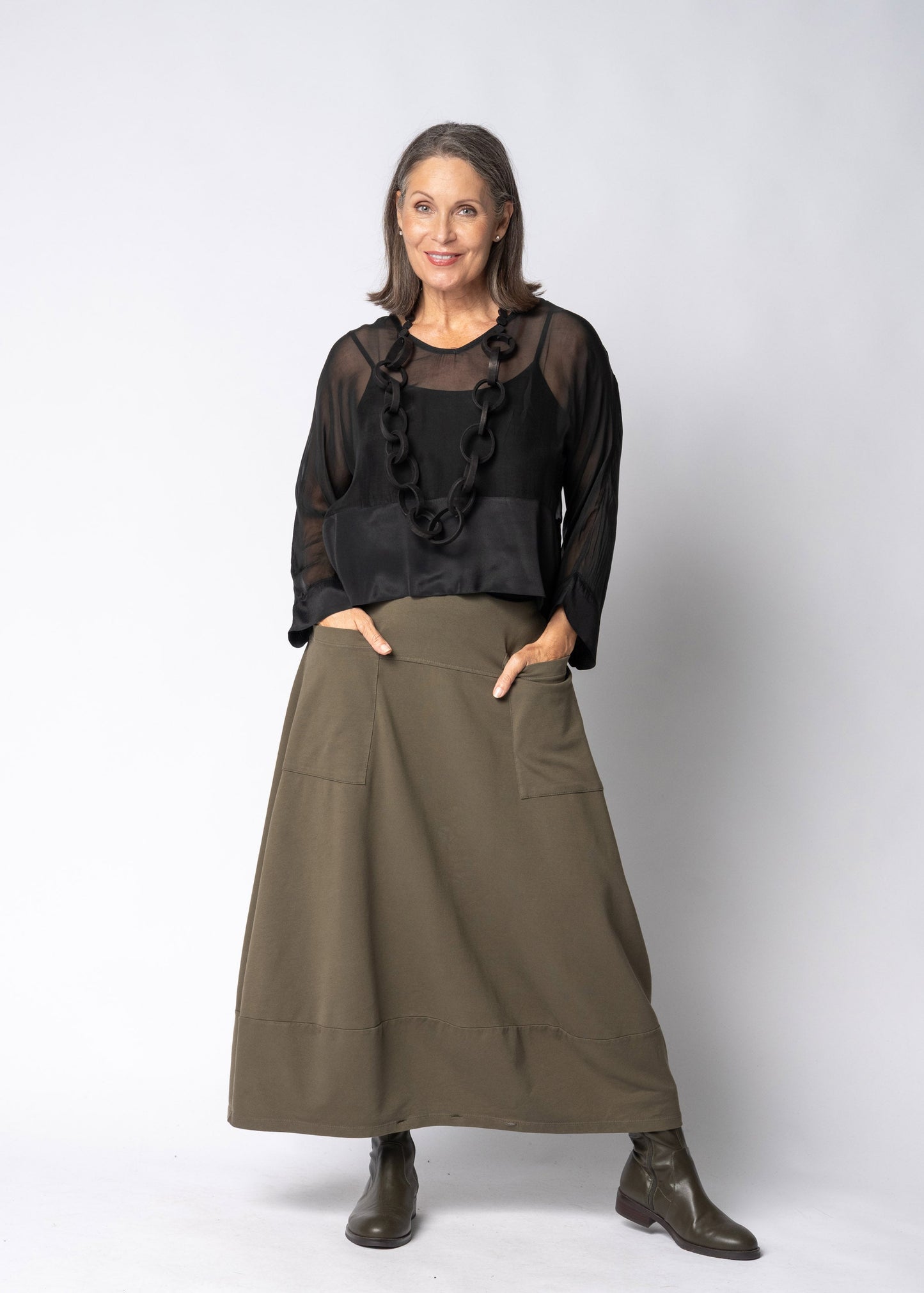 Evora Silk Top in Onyx