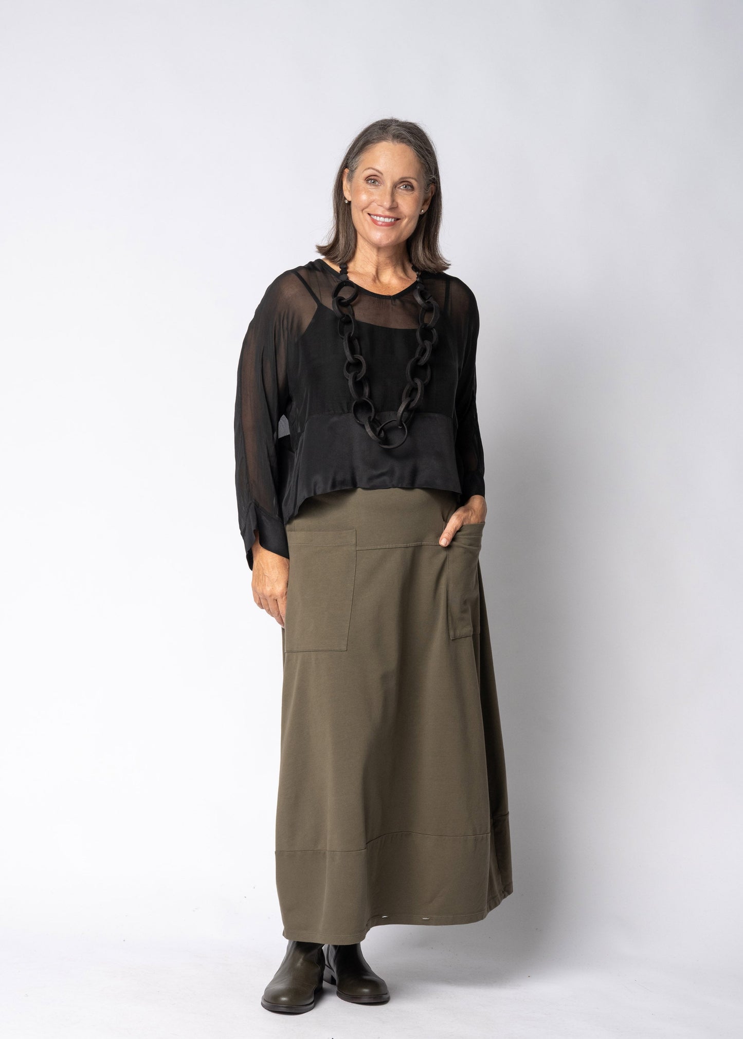 Evora Silk Top in Onyx