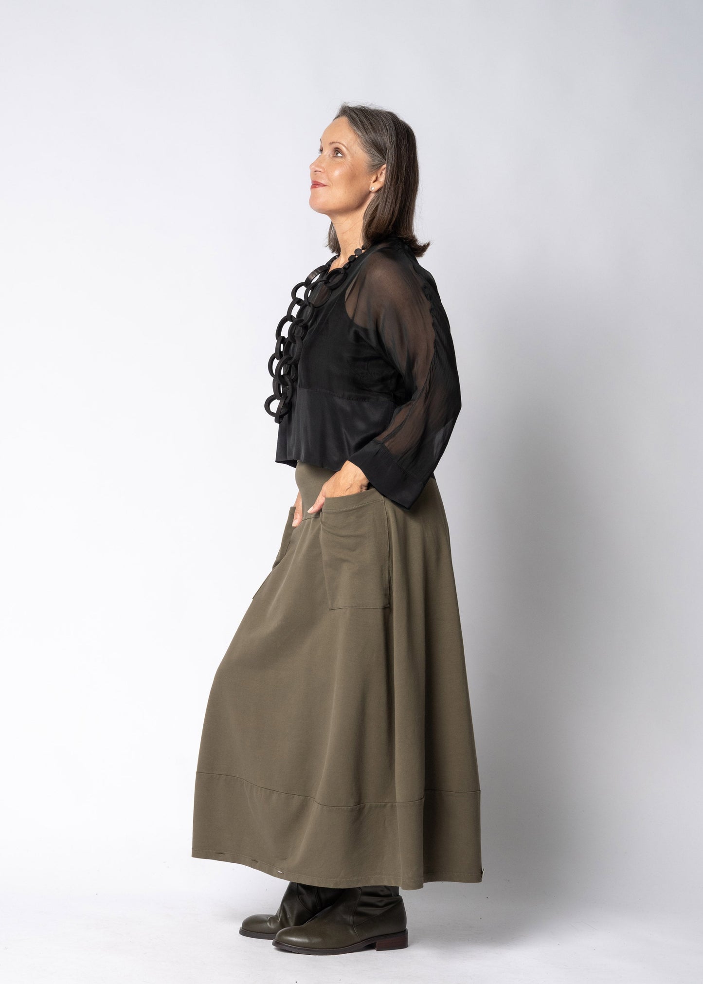 Evora Silk Top in Onyx