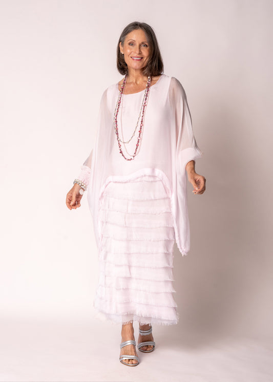 Netty Silk Dress in Modena Pink
