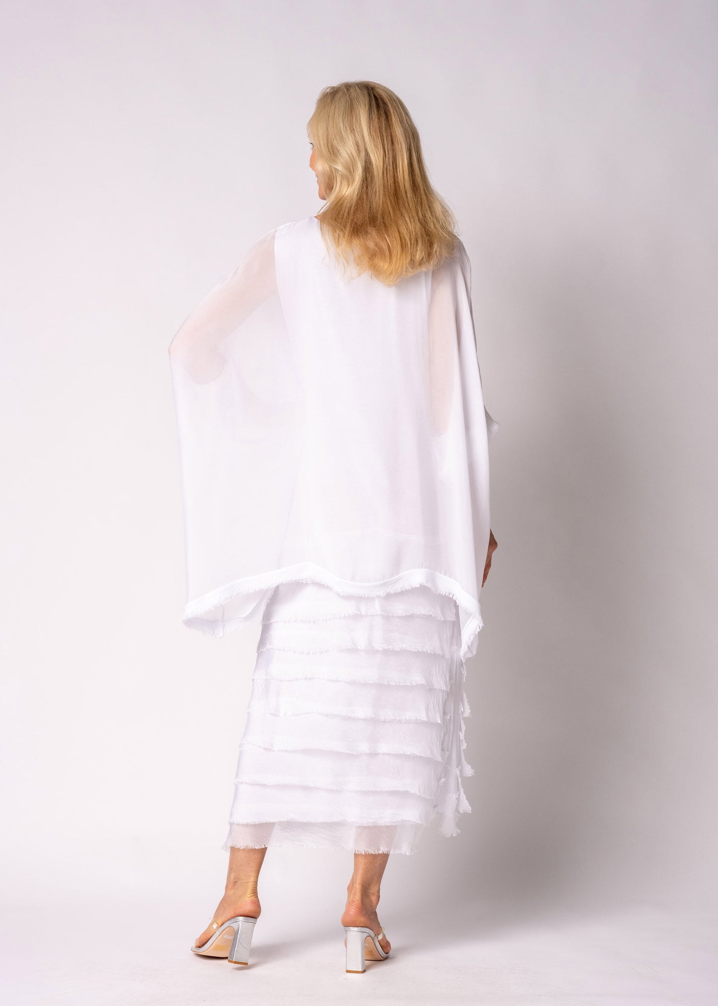 Netty Silk Dress in White