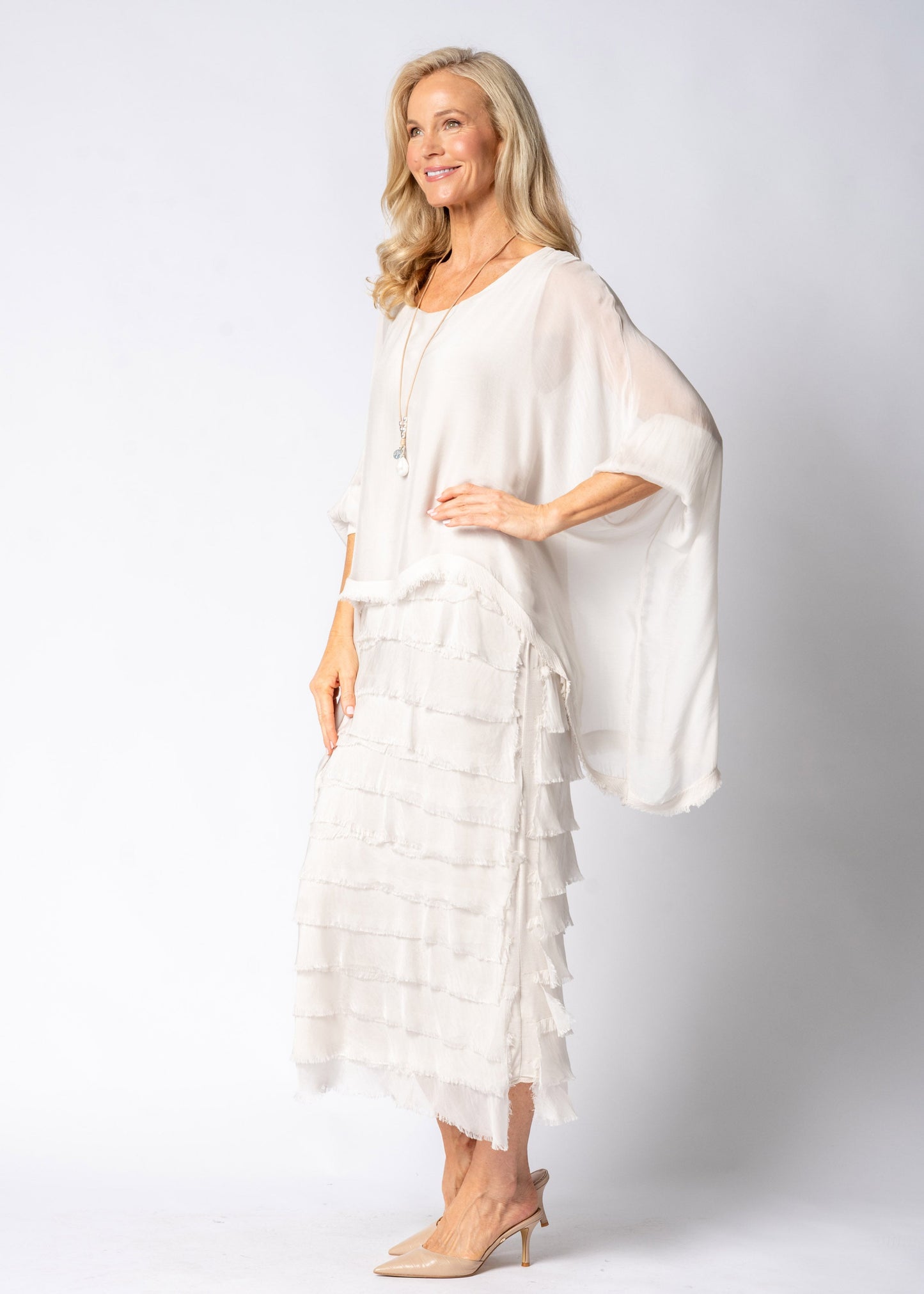 Candie Silk Dress in Latte