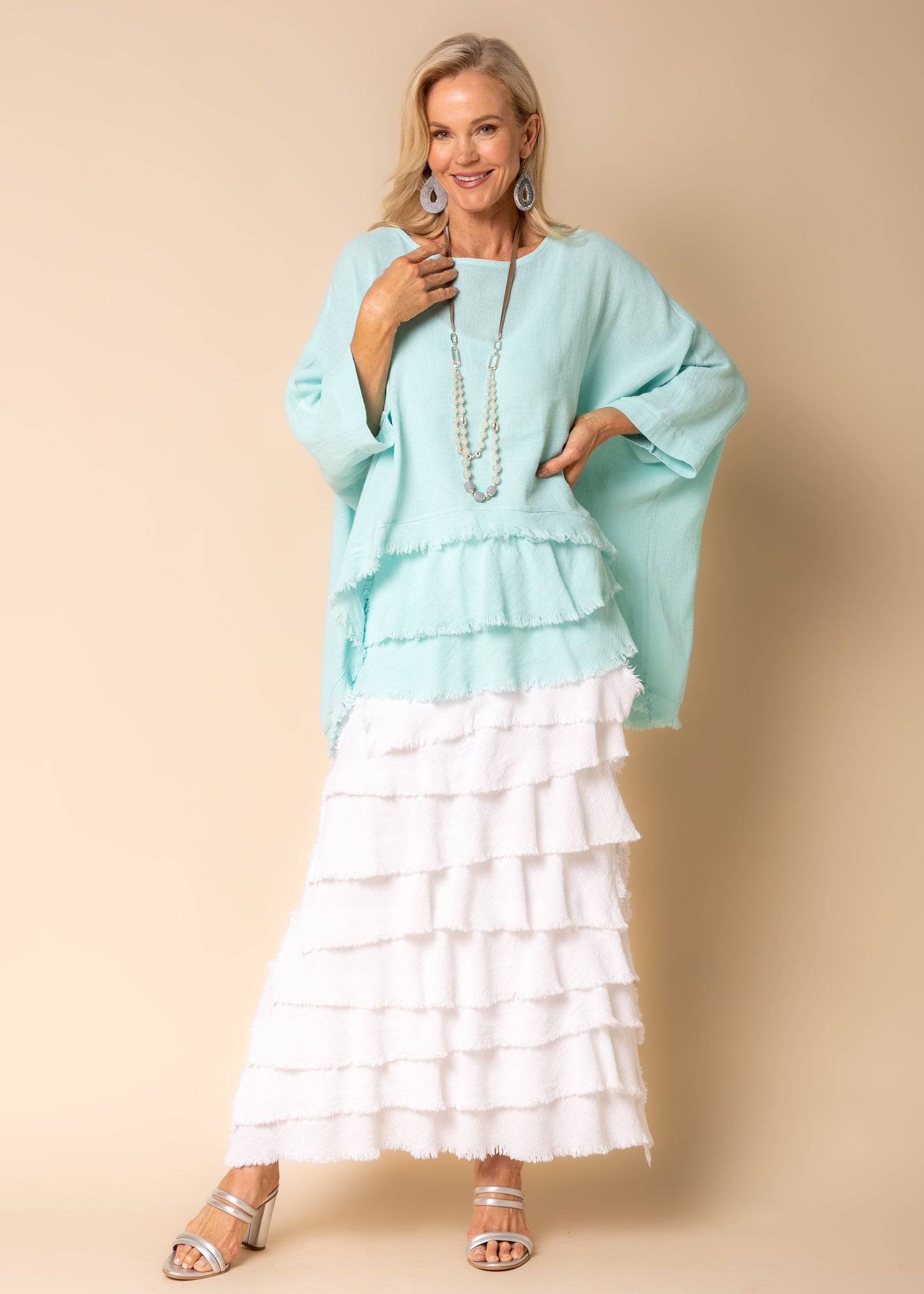 Julie Linen Skirt in White