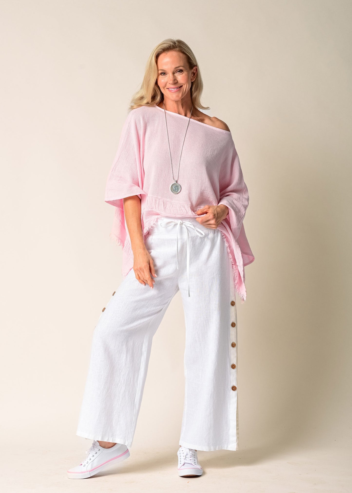 Mileta Linen Pant in Winter White