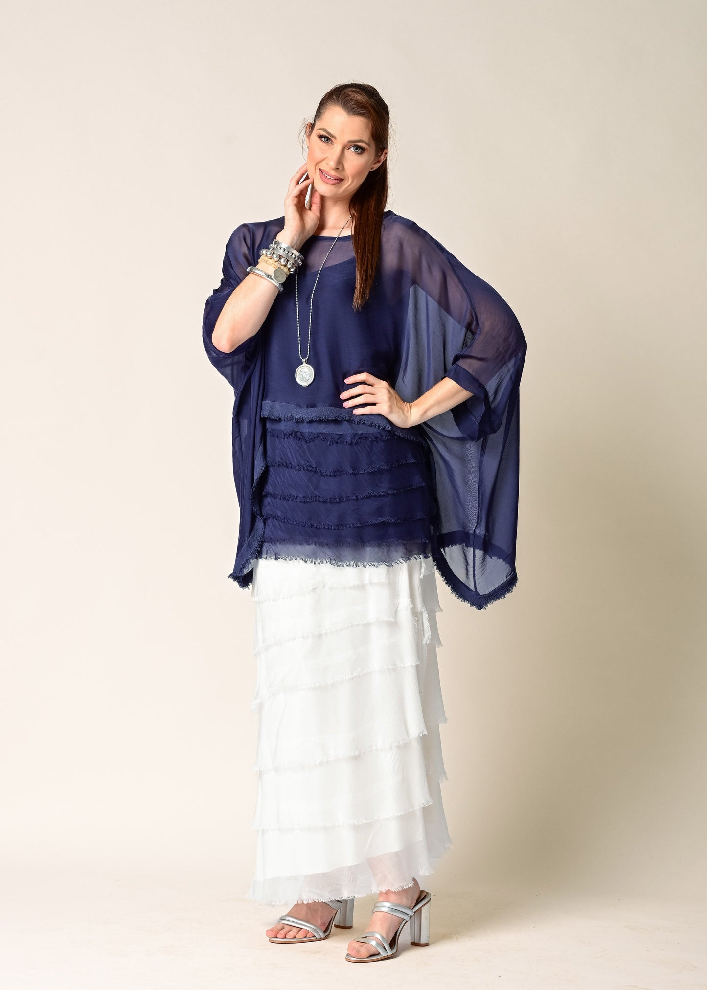 Fifi Silk Skirt in Cream