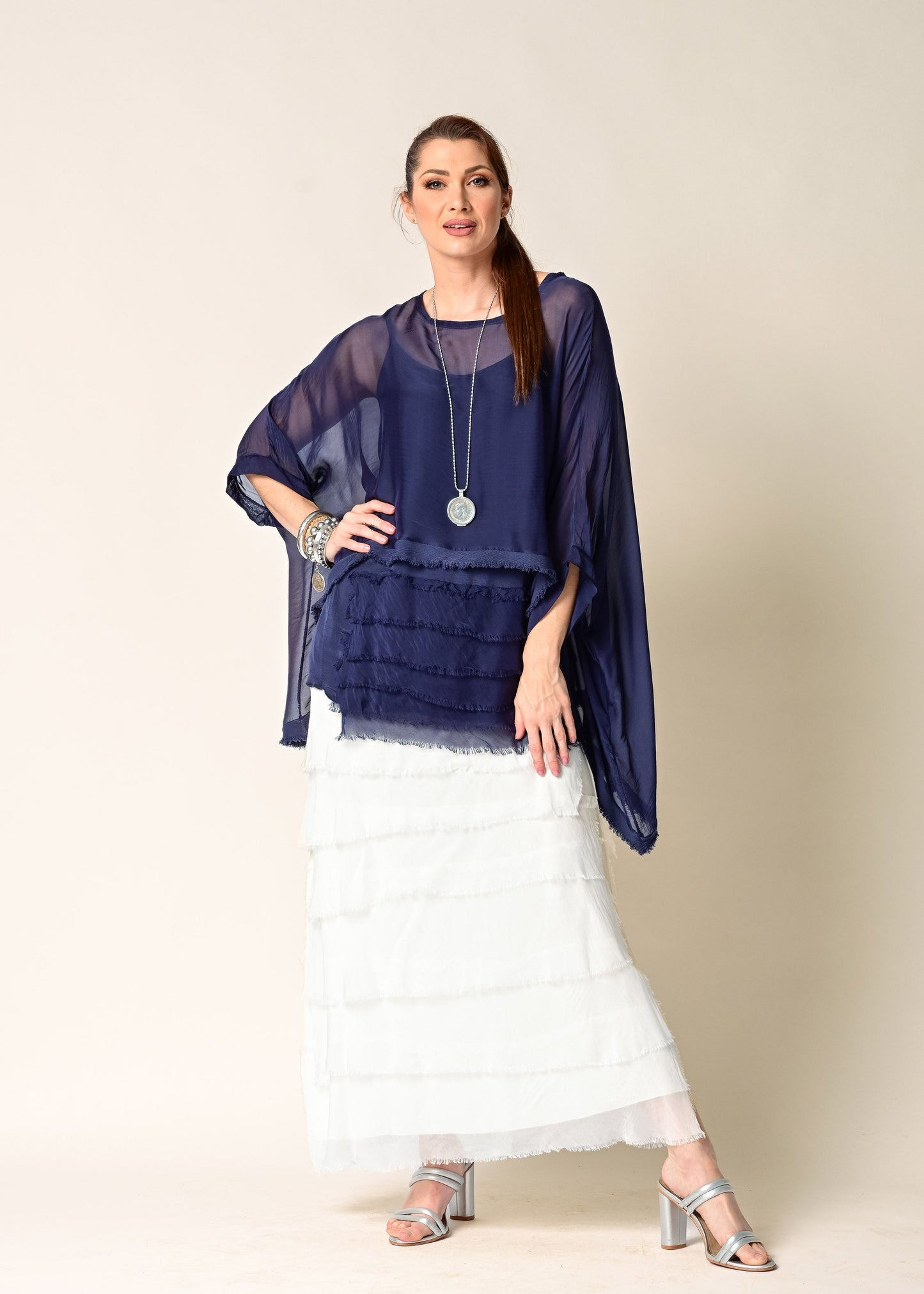 Fifi Silk Skirt in Cream