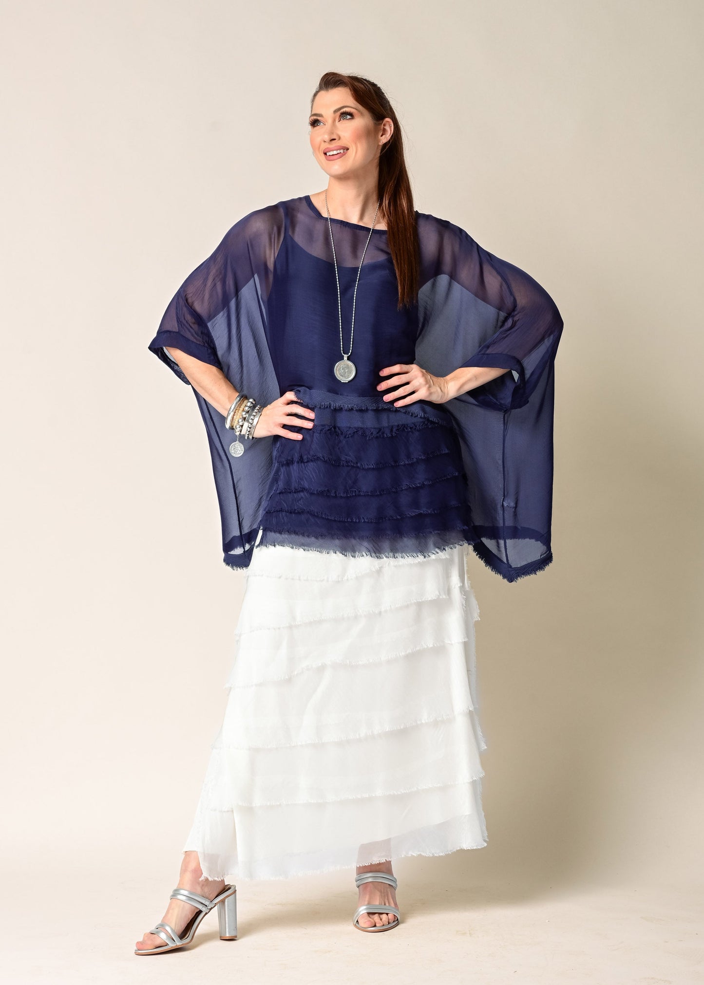 Fifi Silk Skirt in Cream