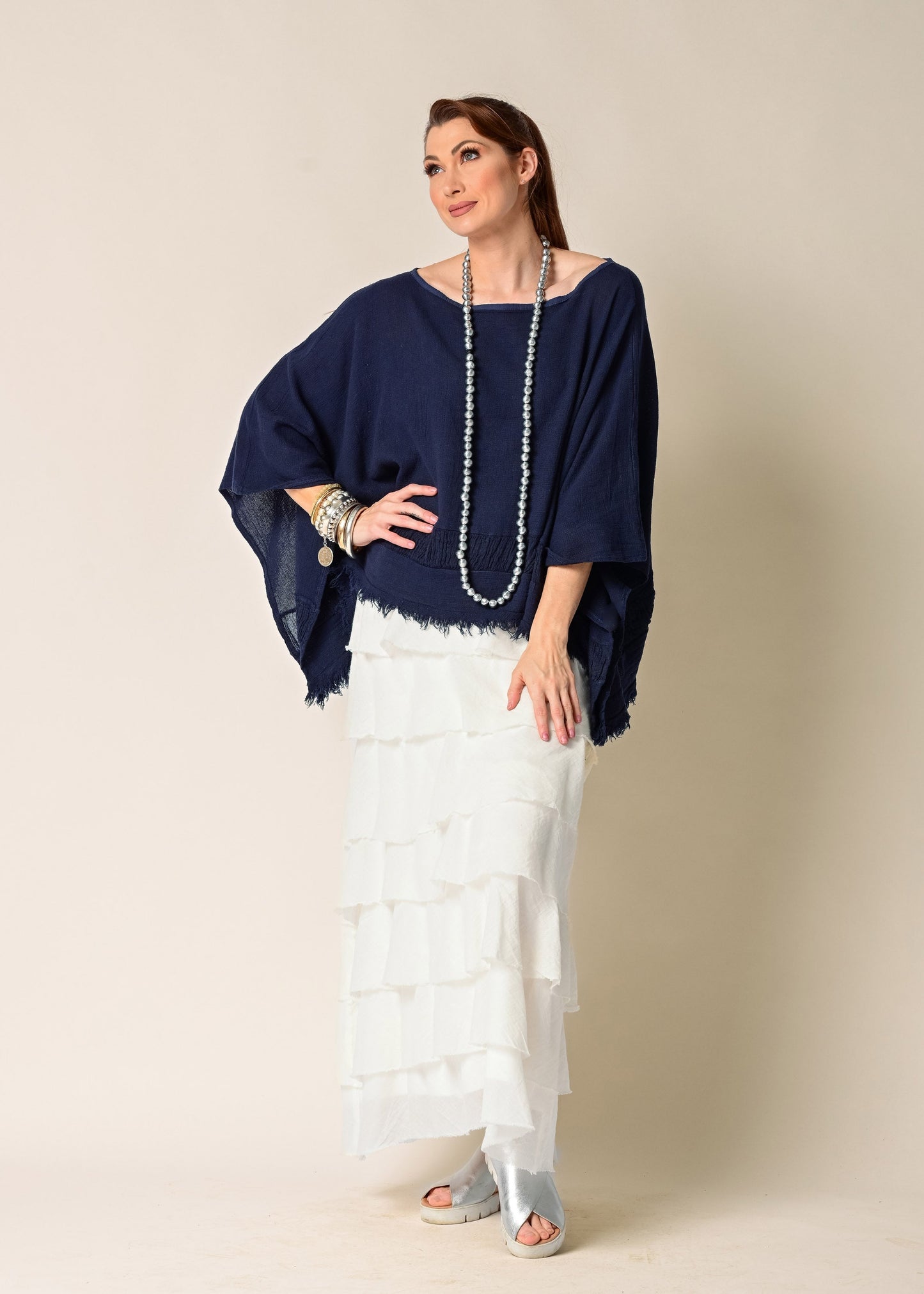 Calista Cotton Skirt in Winter White