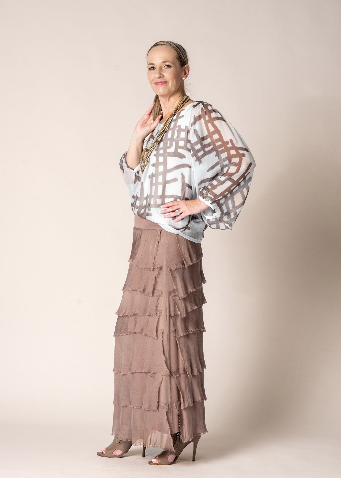 Fifi Silk Skirt in Milk Chocolate