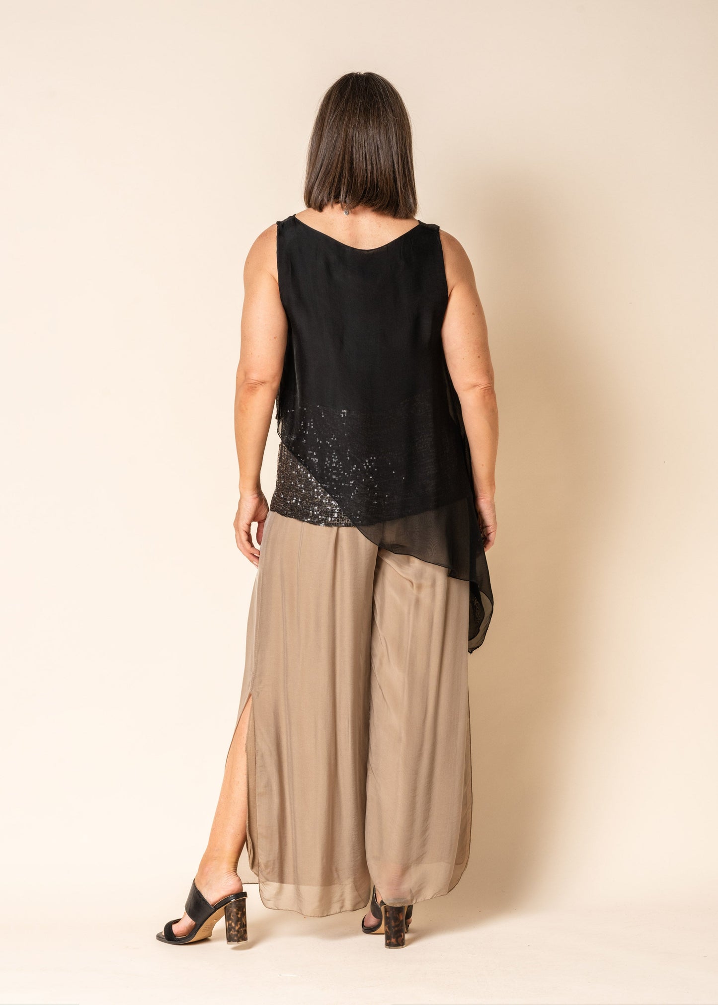 Gia Silk Pants in Milk Chocolate