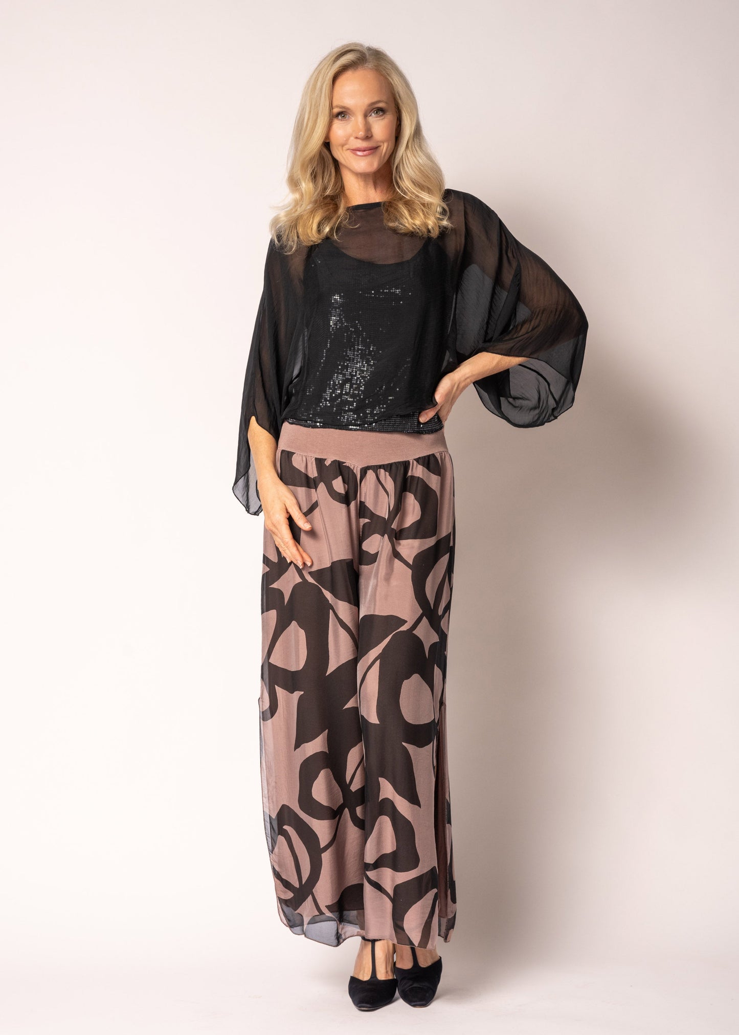 Kaidi Silk Top in Onyx