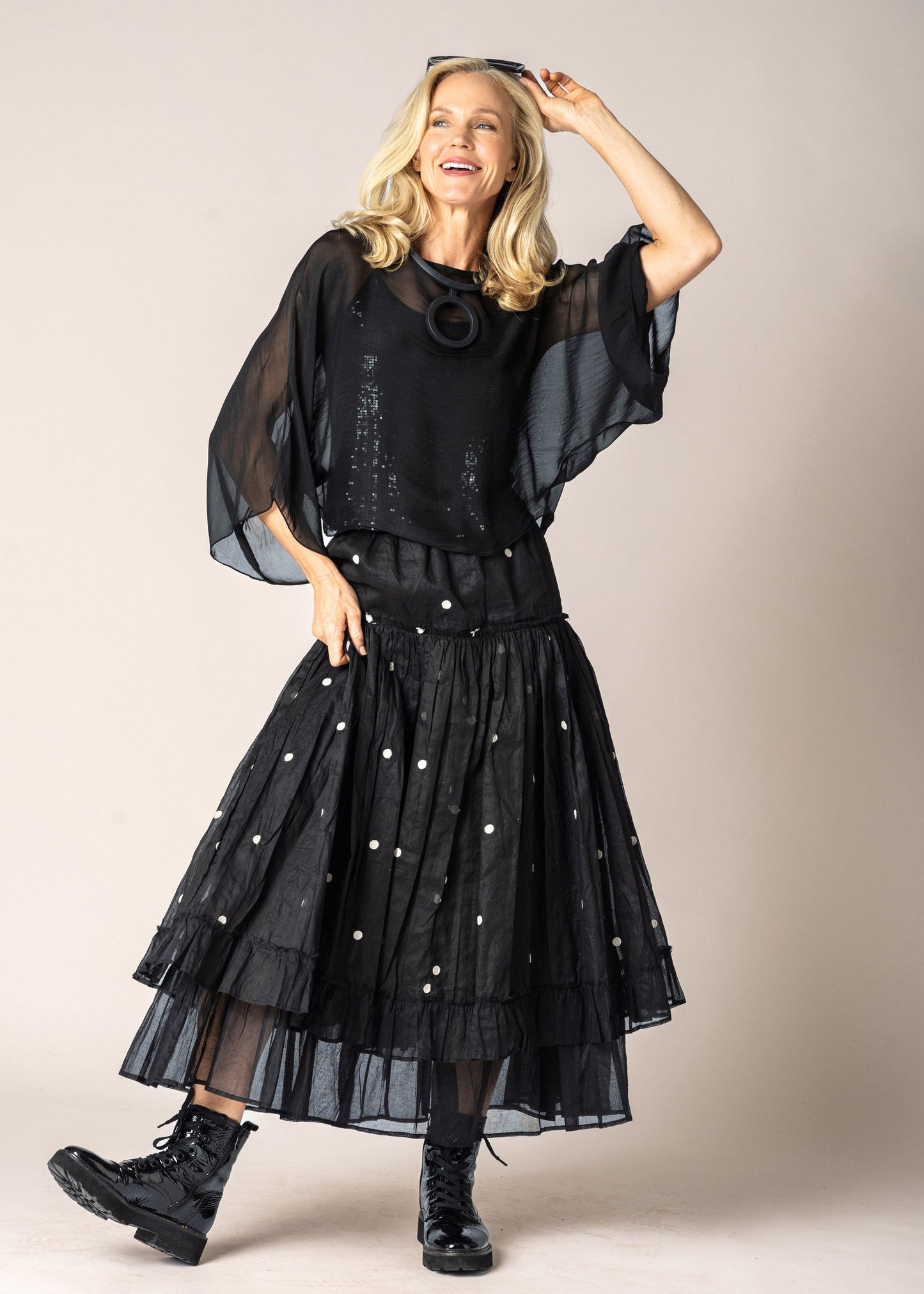 Kaidi Silk Top in Onyx