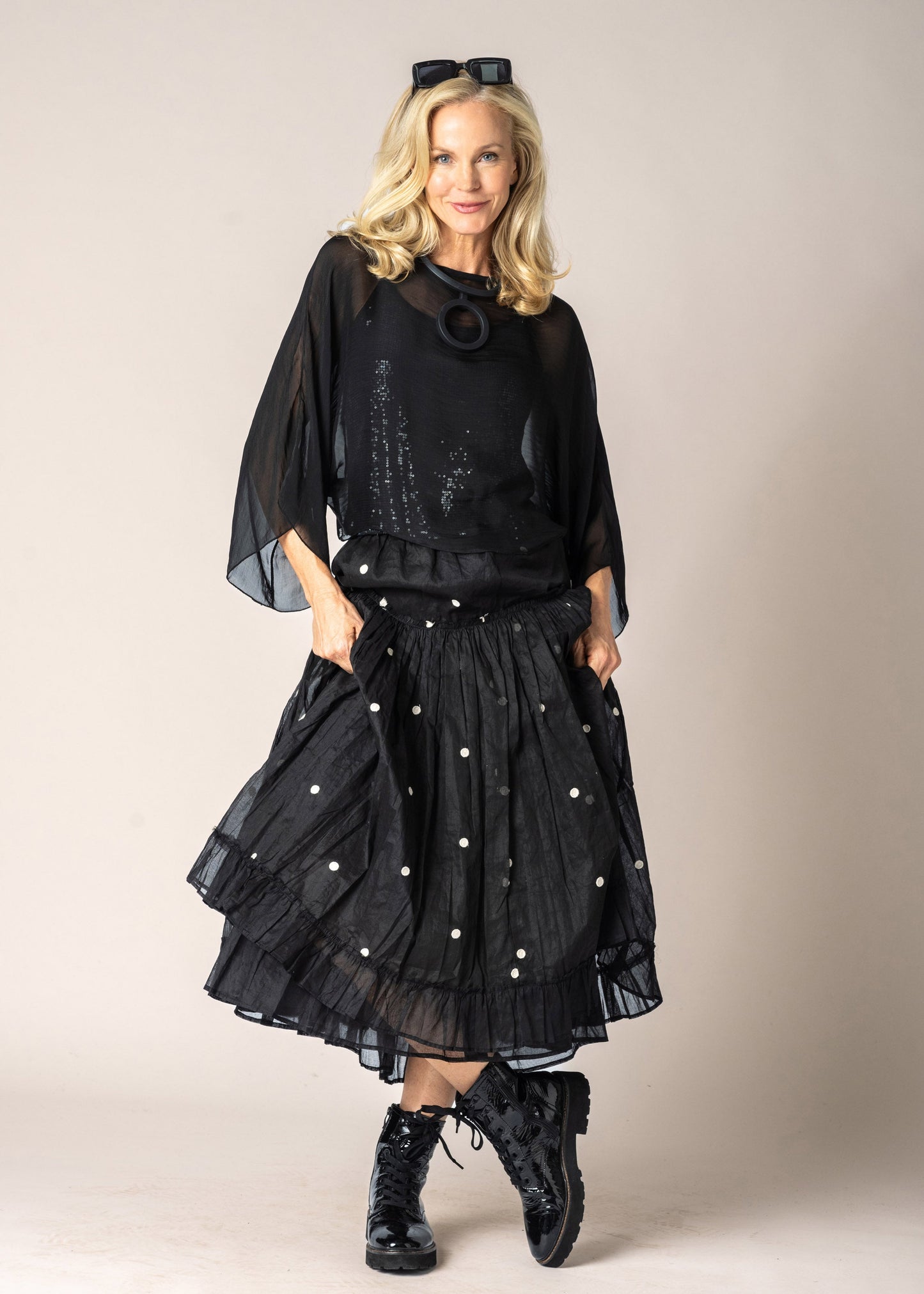 Kaidi Silk Top in Onyx