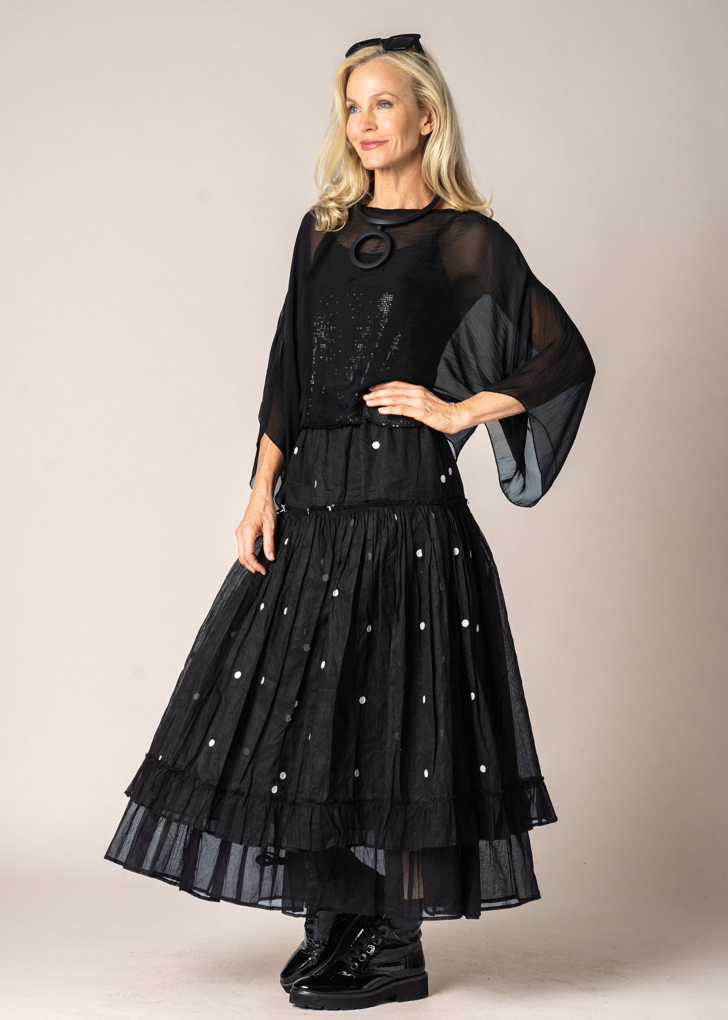 Kaidi Silk Top in Onyx