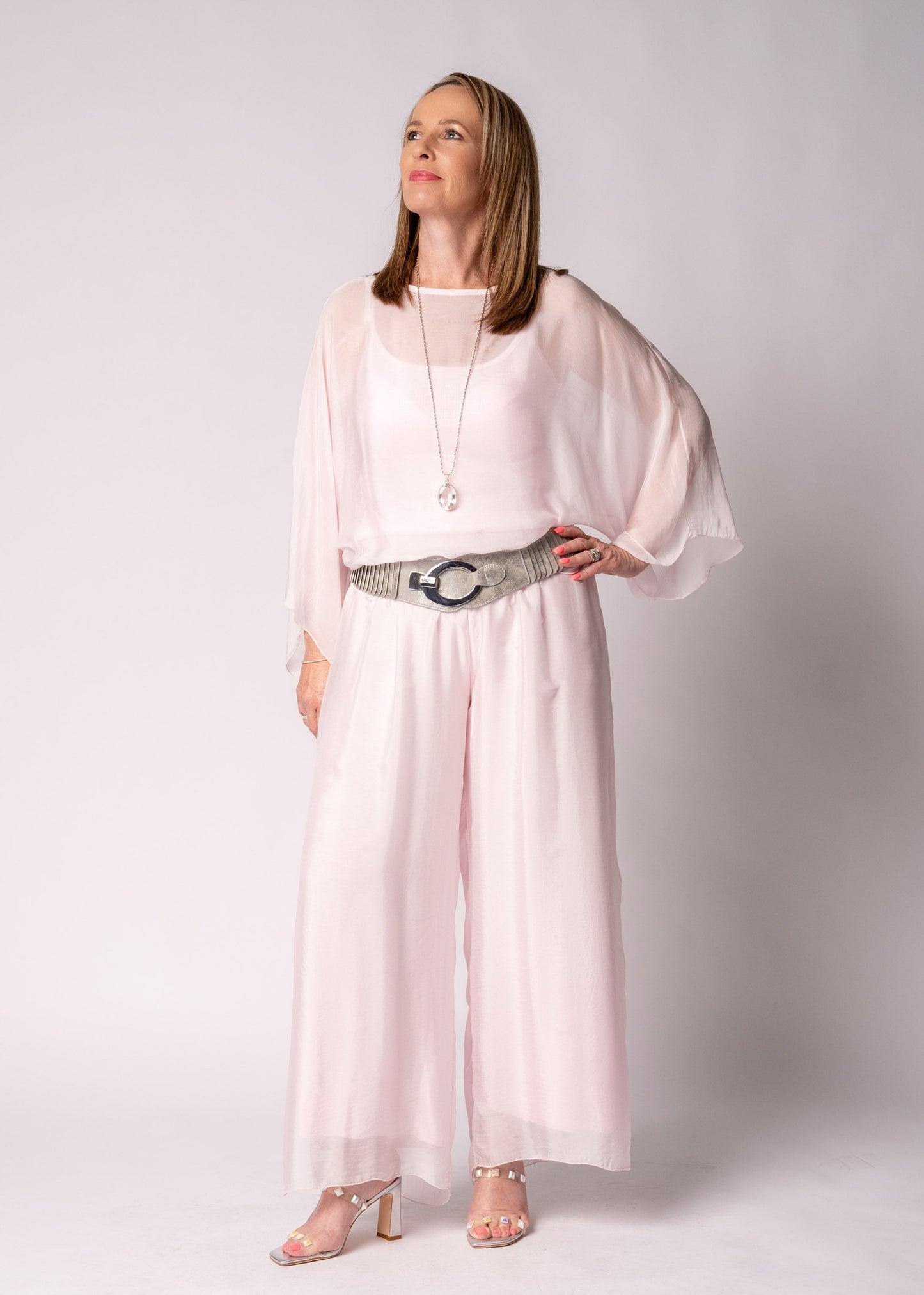 Kaidi Silk Top in Modena Pink