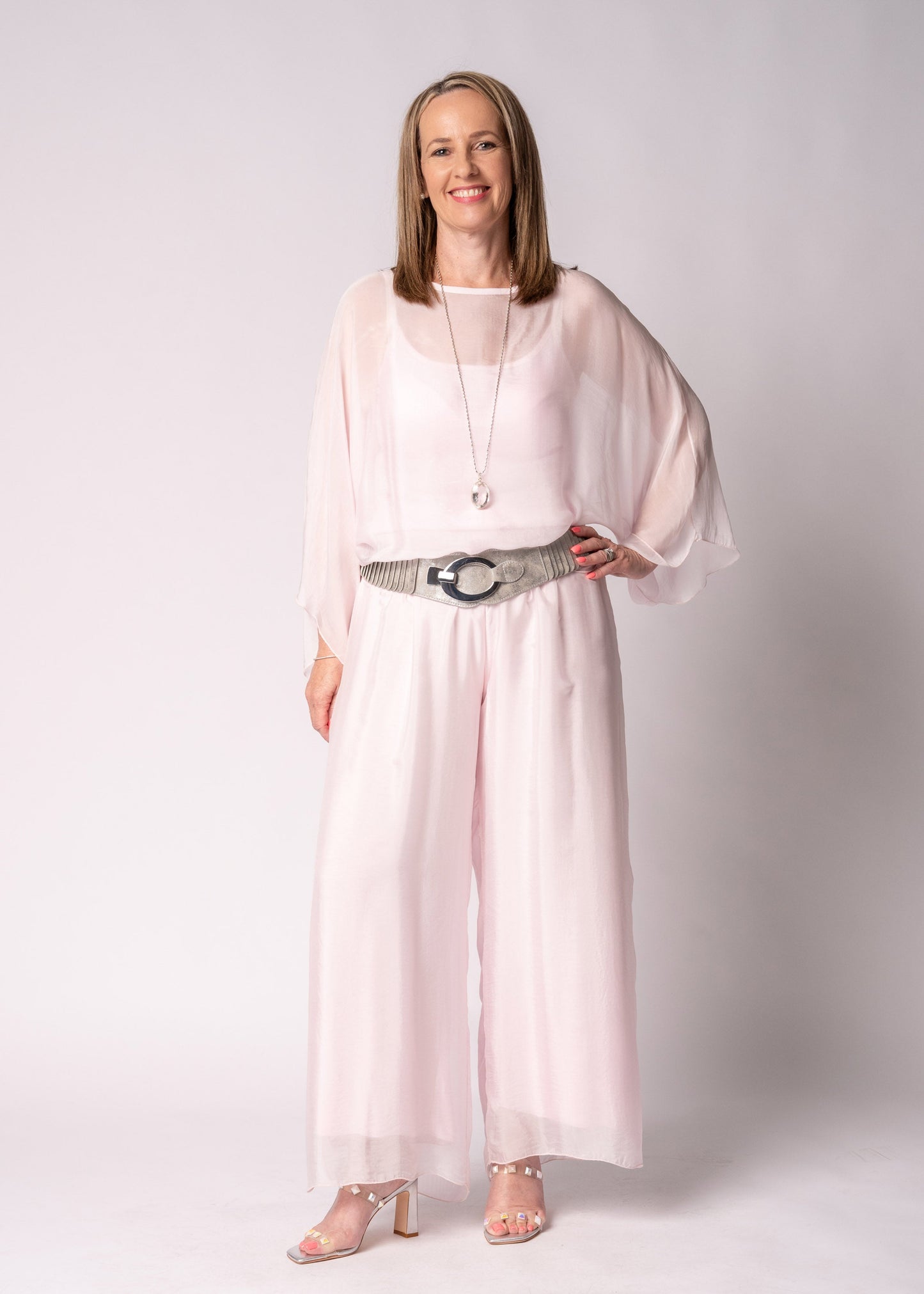 Kaidi Silk Top in Modena Pink