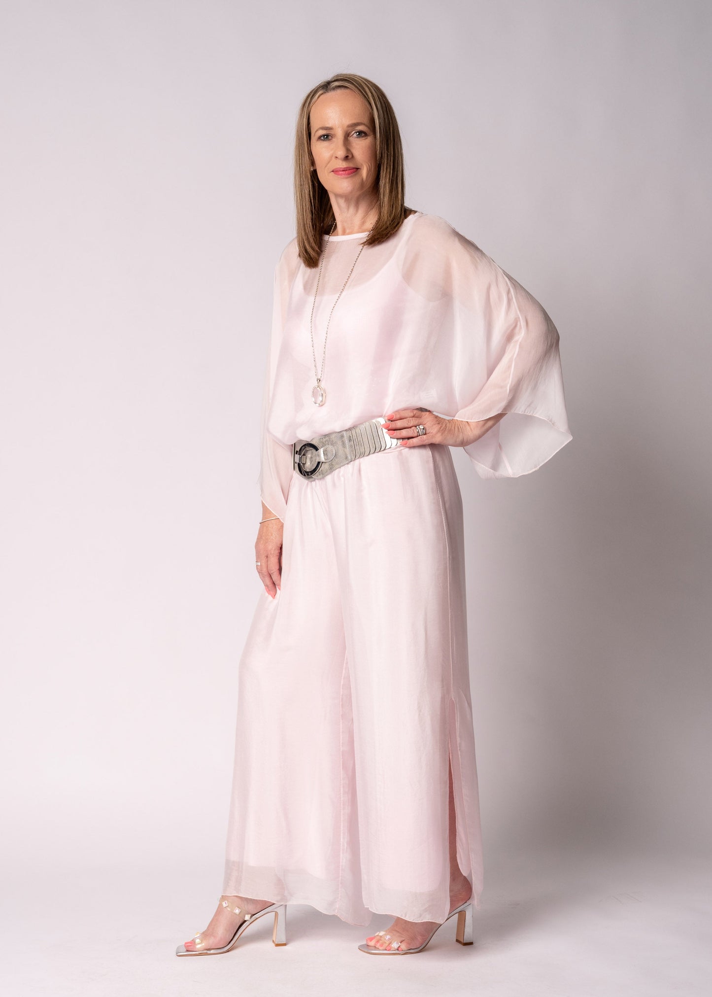 Kaidi Silk Top in Modena Pink