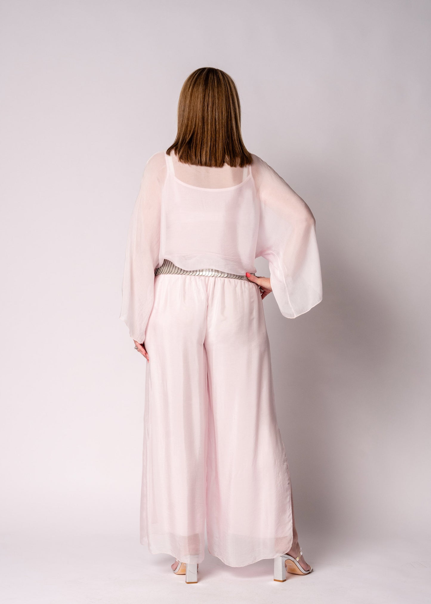 Gia Silk Pants in Modena Pink